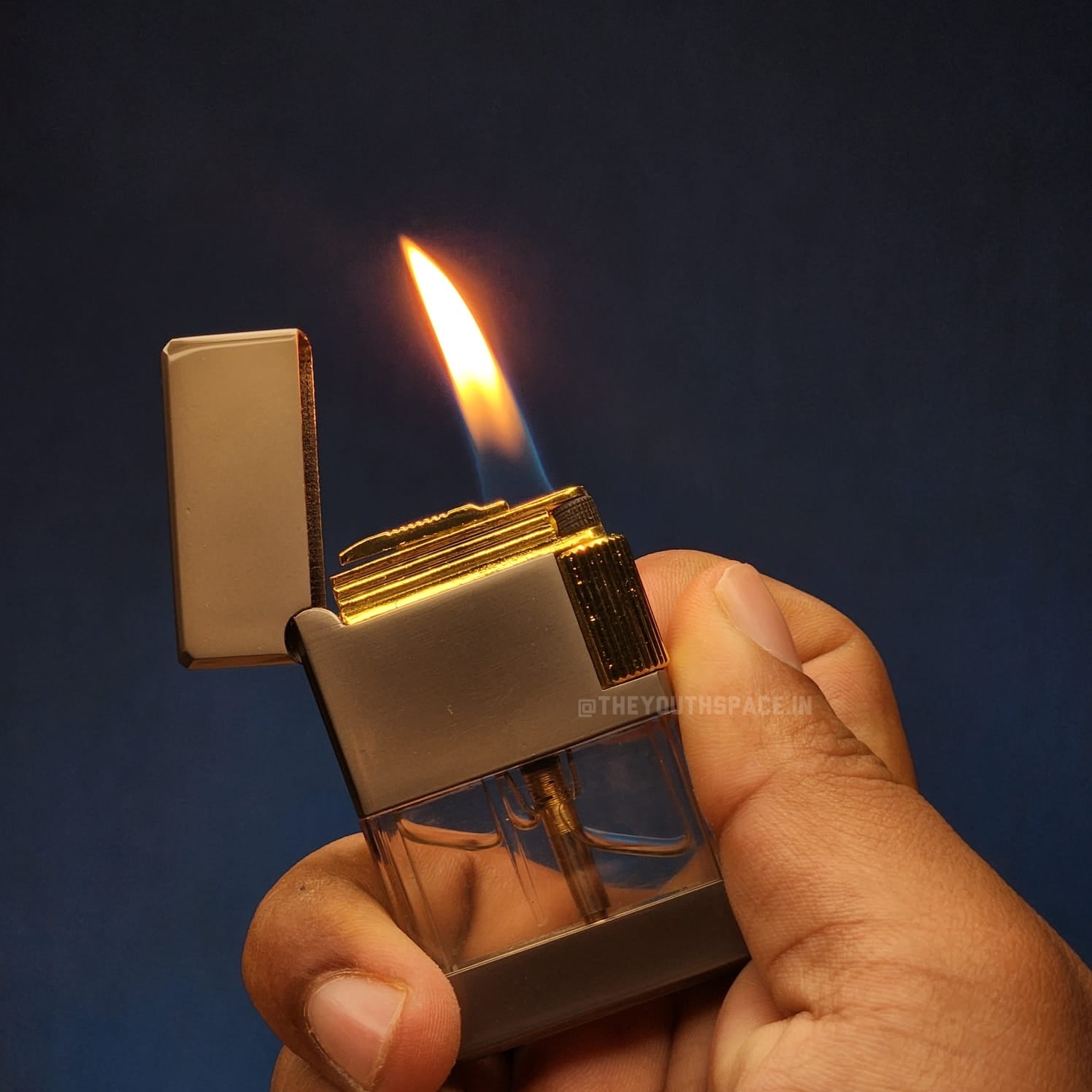 Dual Flame Mode Sleek Lighter (Metallic)