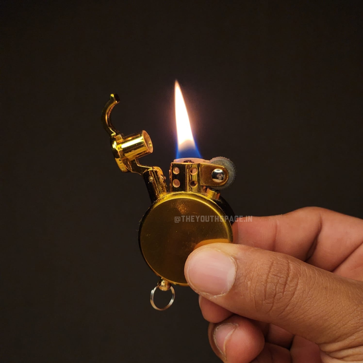 Vintage Pocket Flint Wheel Ignition Lighter (Metallic)