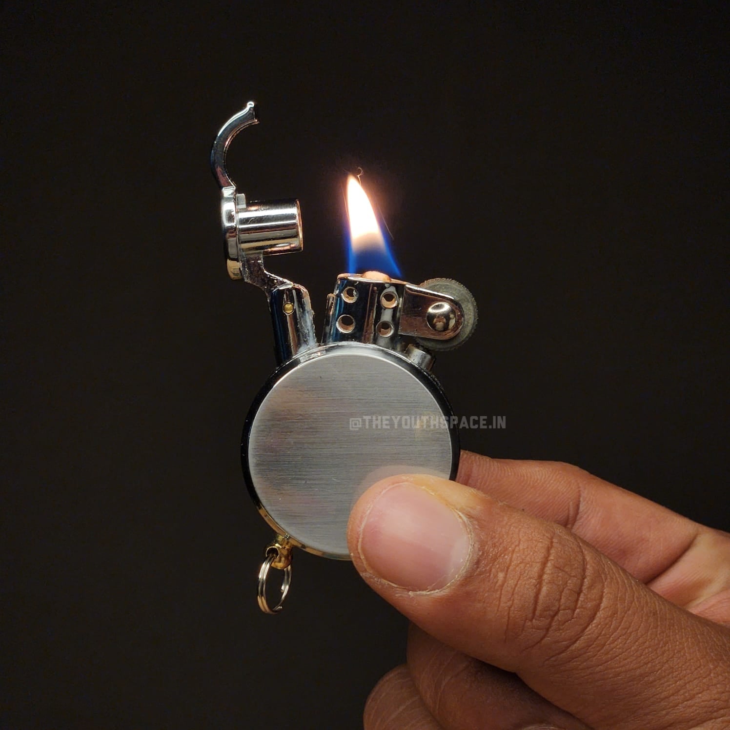 Vintage Pocket Flint Wheel Ignition Lighter (Metallic)