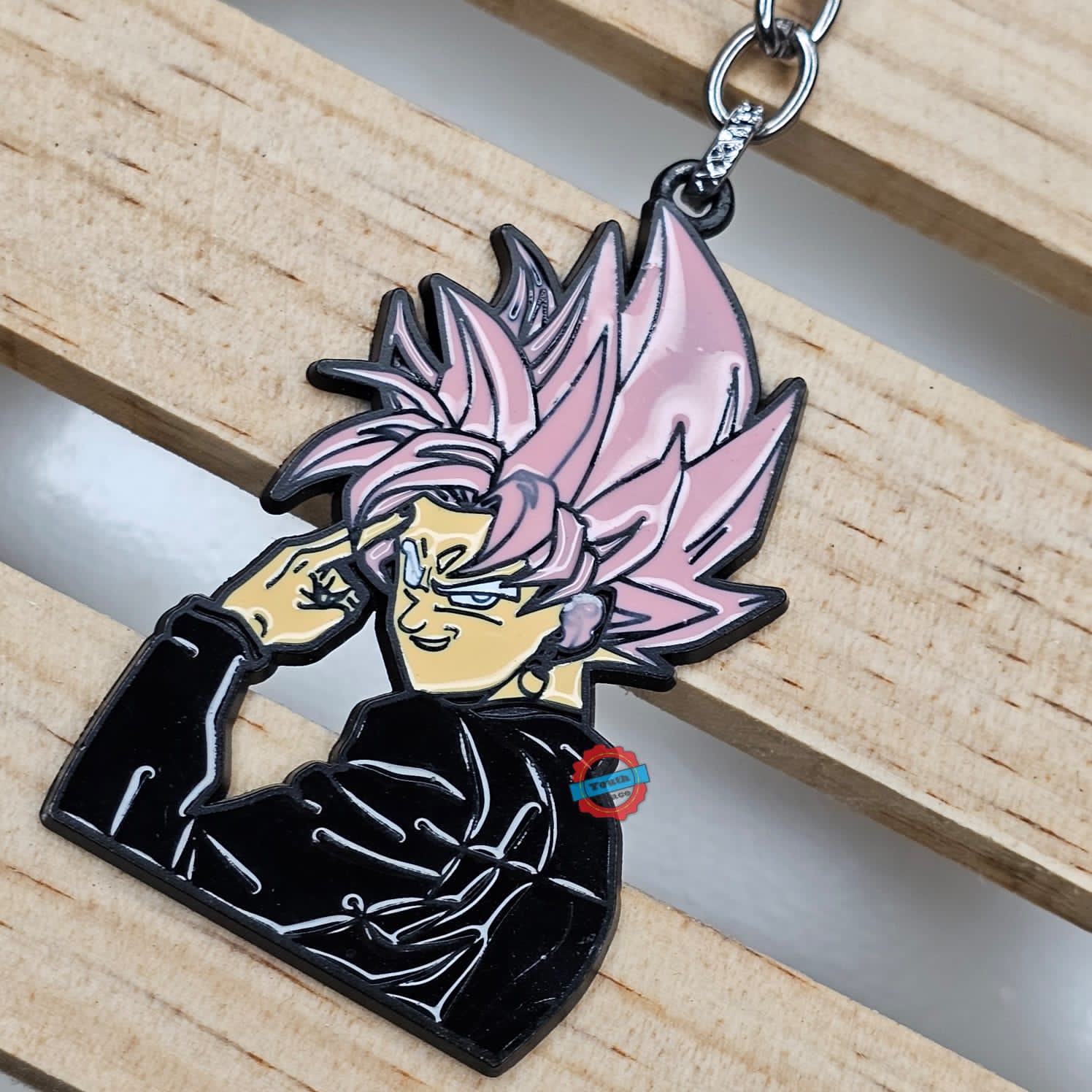 Rose Goku metal keychain