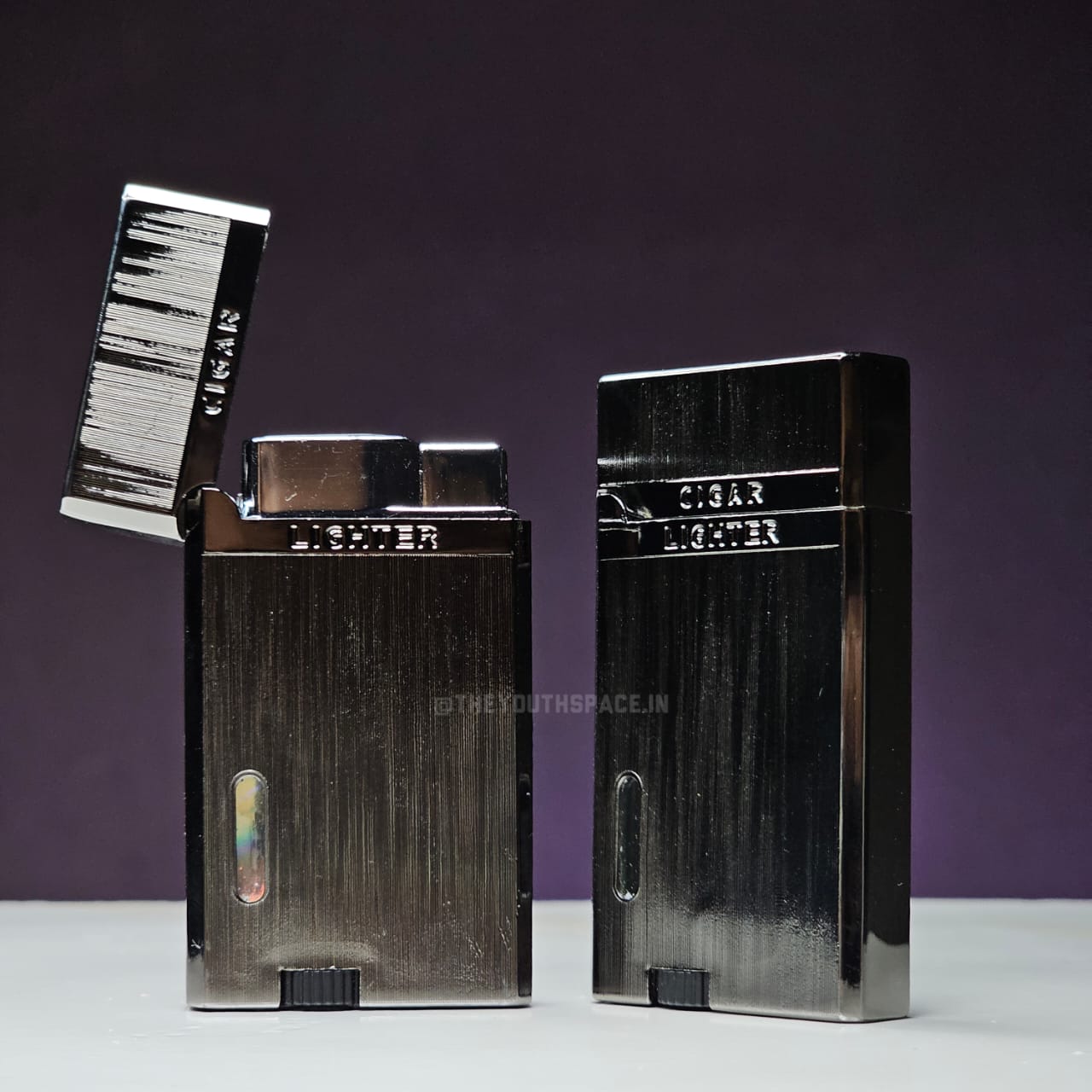 Sleek Fancy Dual Jet Lighter (Metallic)