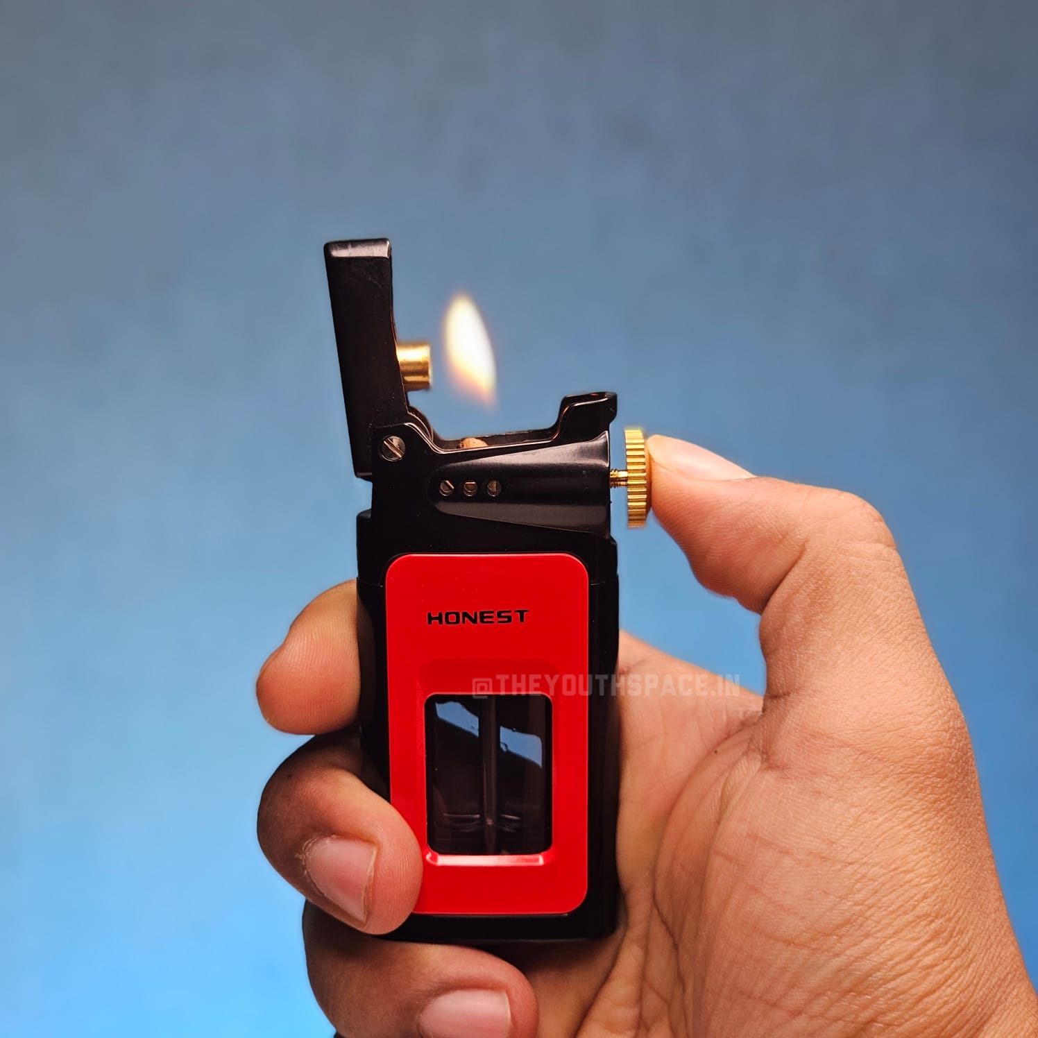 Retro style premium Lighter with visible fuel tank.