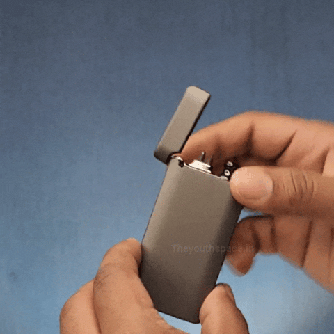 Electric Double Arc Metallic Lighter with Flame stick