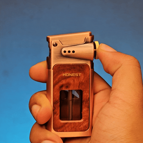 Retro style premium Lighter with visible fuel tank.