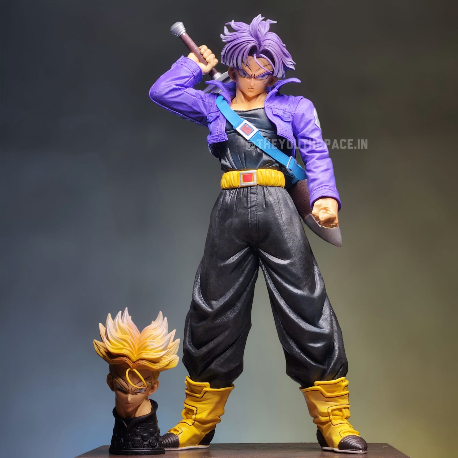 32cm Dragon Ball Figure Super Saiyan Trunks Anime Figure Purple
