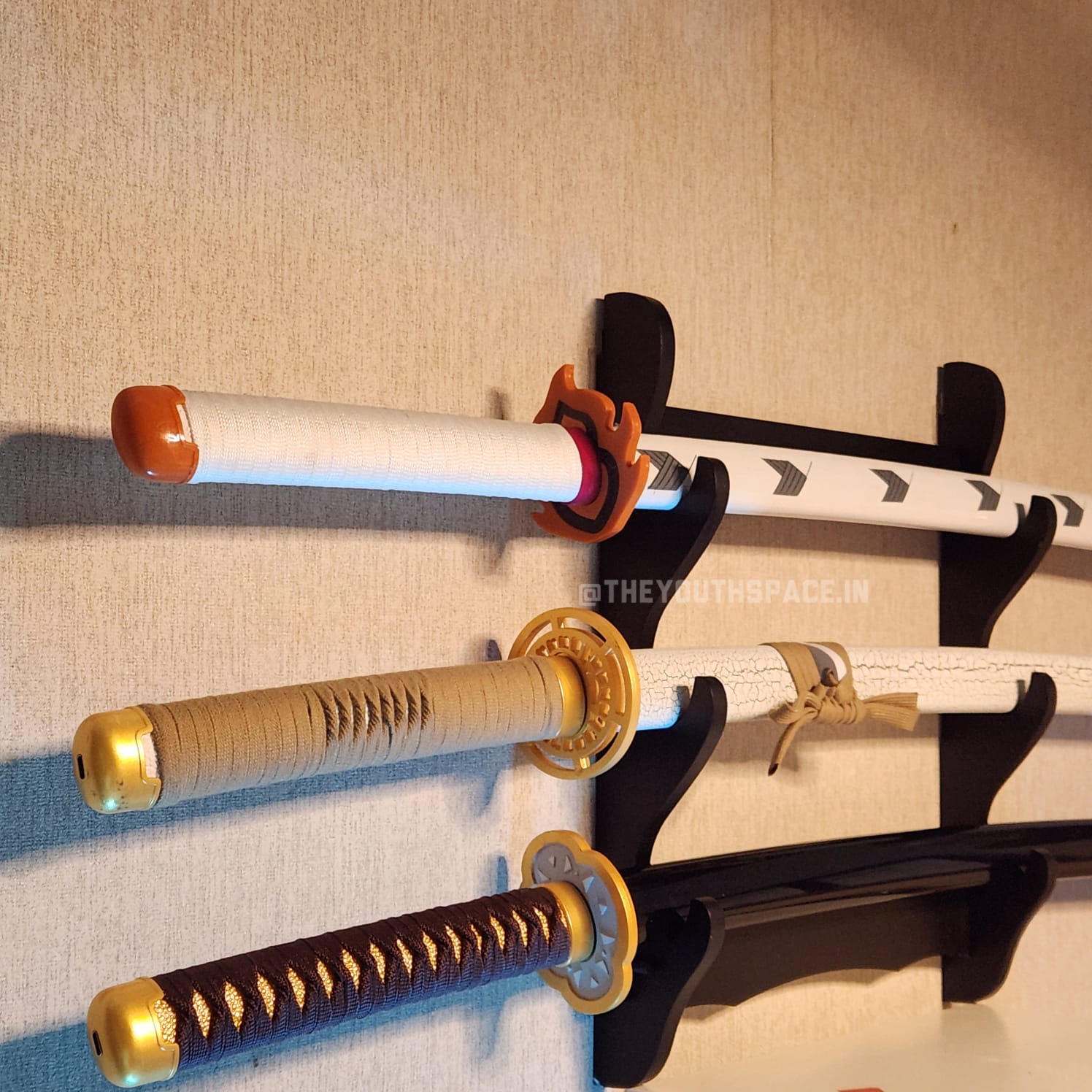 Wall Mount Wooden Katana Stand (3 tier)