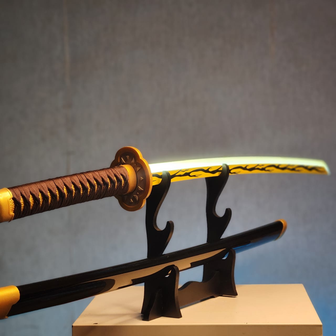 Zenitsu's Black Neon Wooden Katana (104 cm)