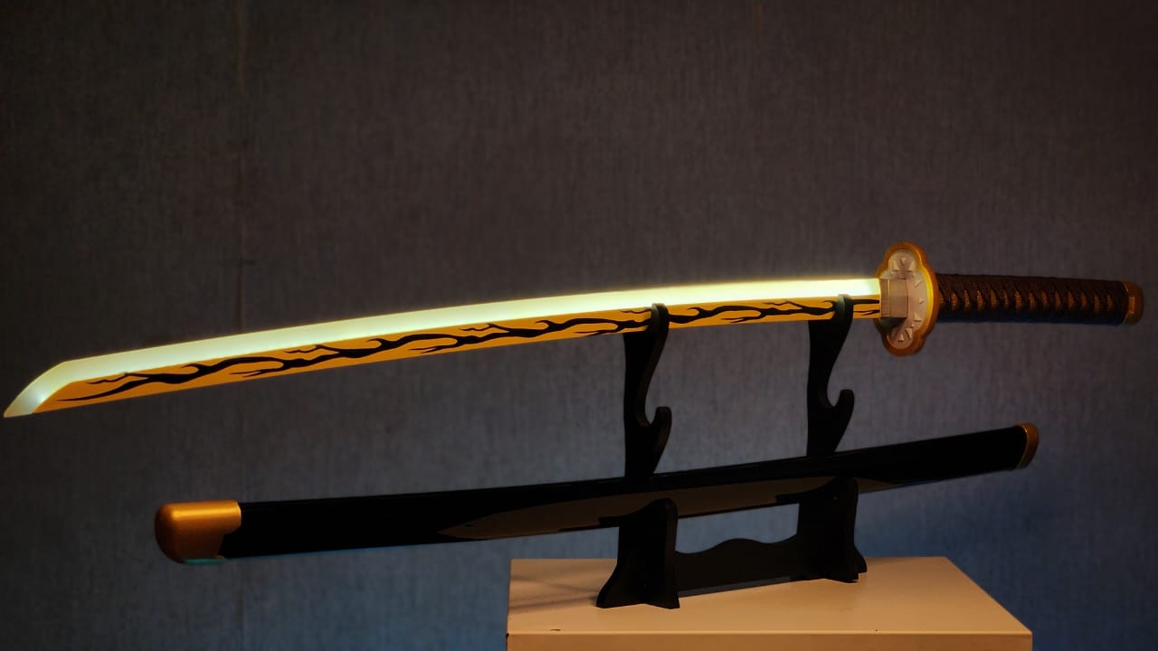 Zenitsu's Black Neon Wooden Katana (104 cm)
