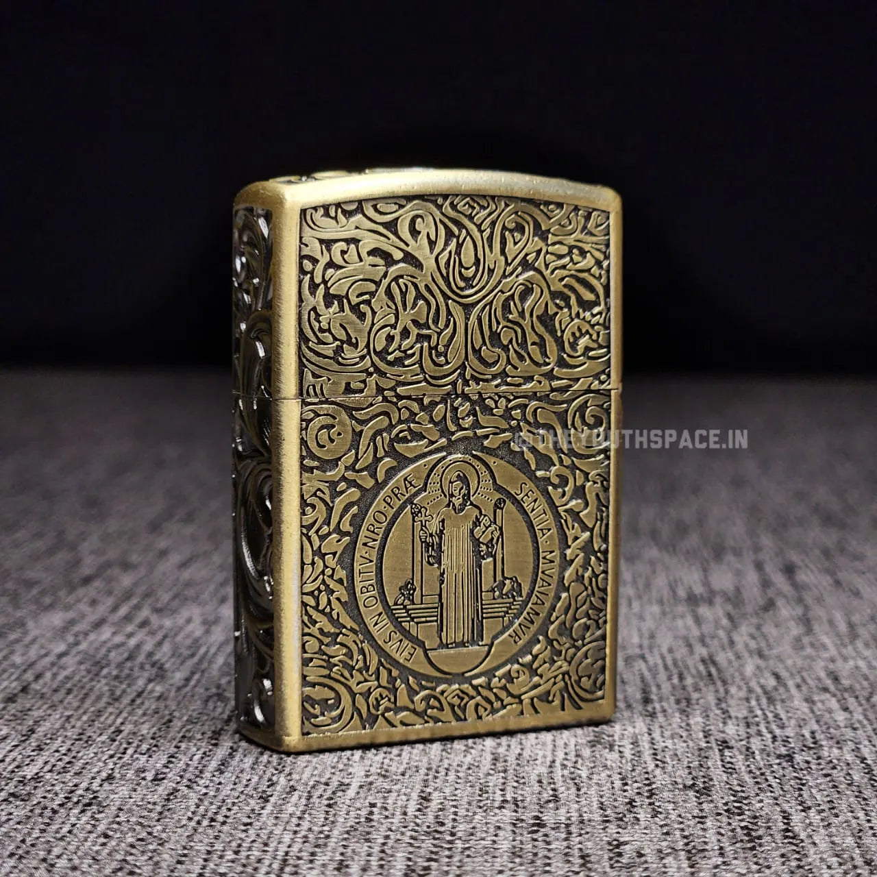 ZORRO Modified Antique Brass Saint Benedict Cross Kerosene Lighter