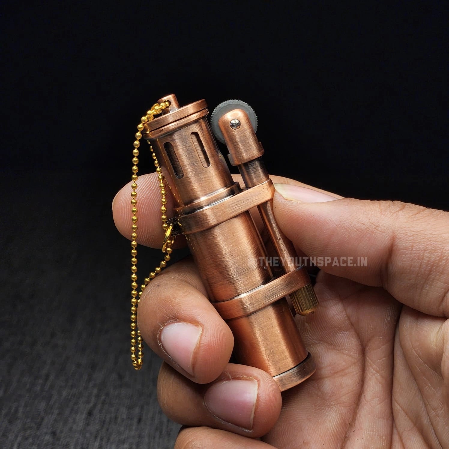 Antique Cylinder Tank Flint Wheel Metal Lighter