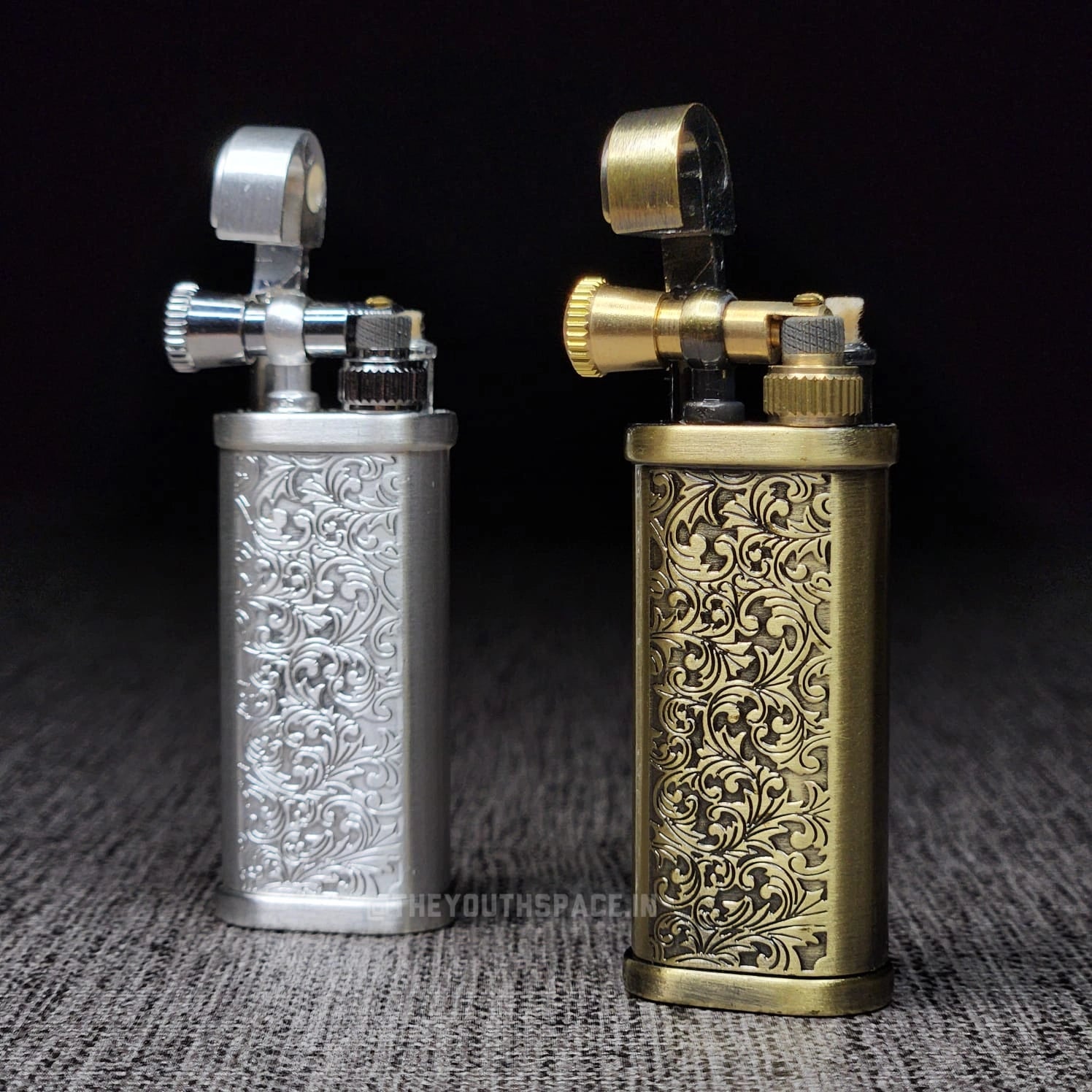 Vintage Intricate Design Lift Arm Metal Lighter