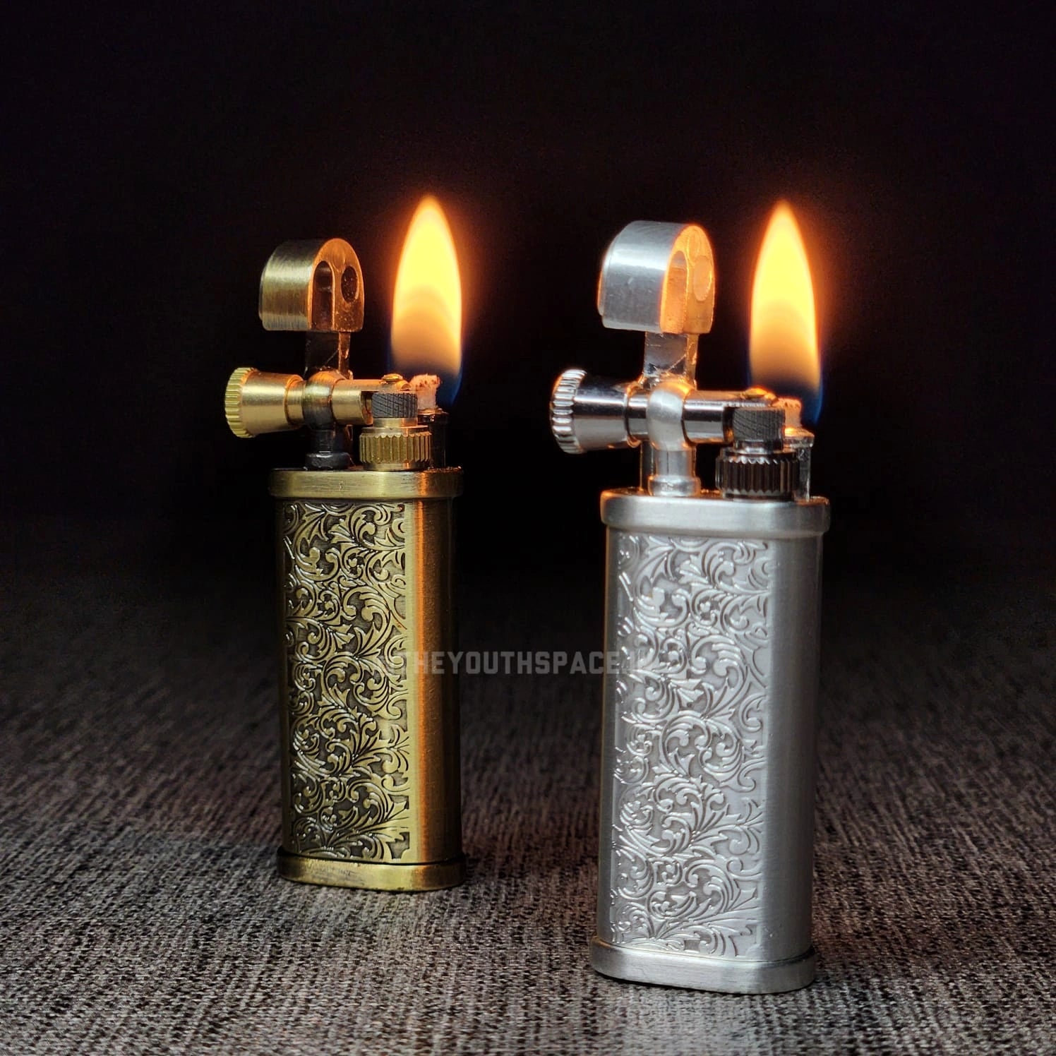 Vintage Intricate Design Lift Arm Metal Lighter