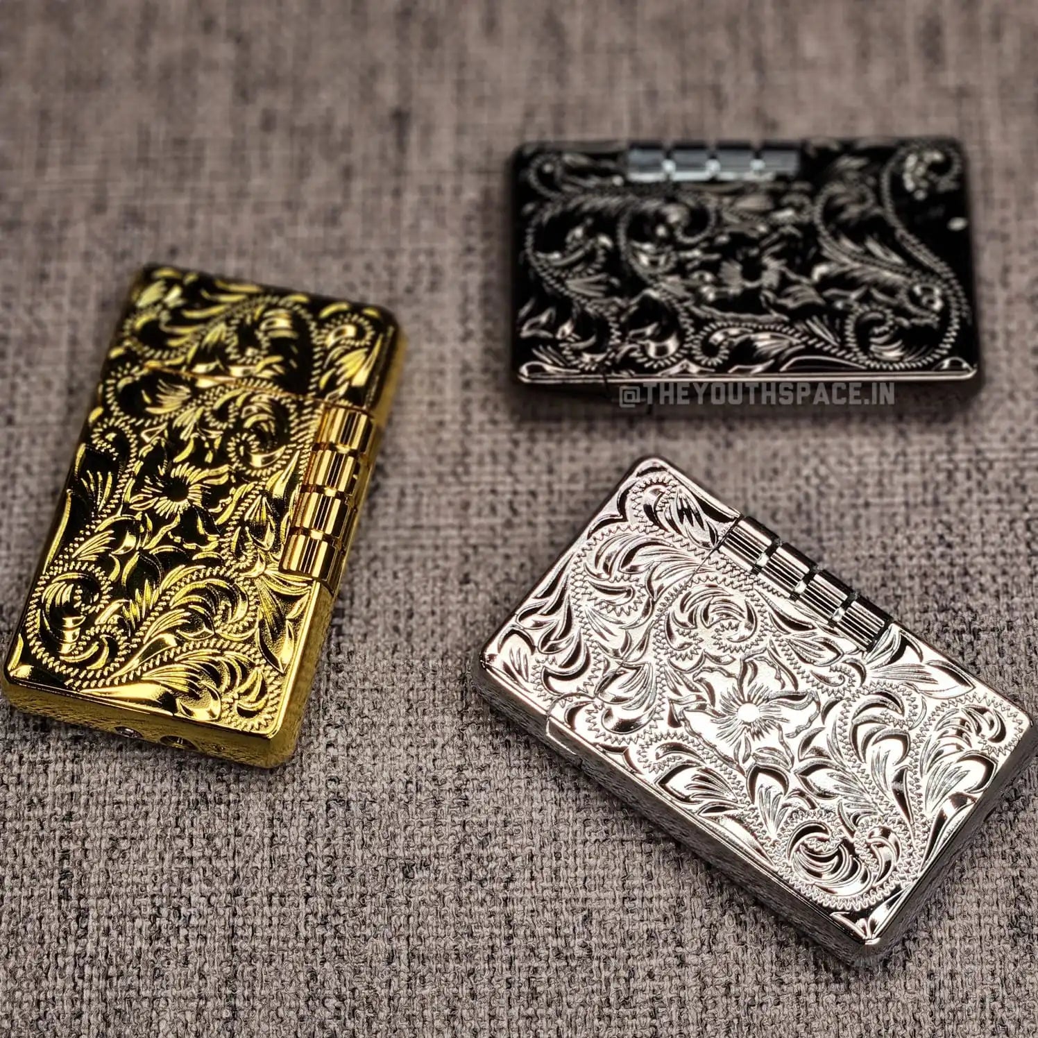 Classic Sleek Flint Wheel Lighter (Metallic) Model 2