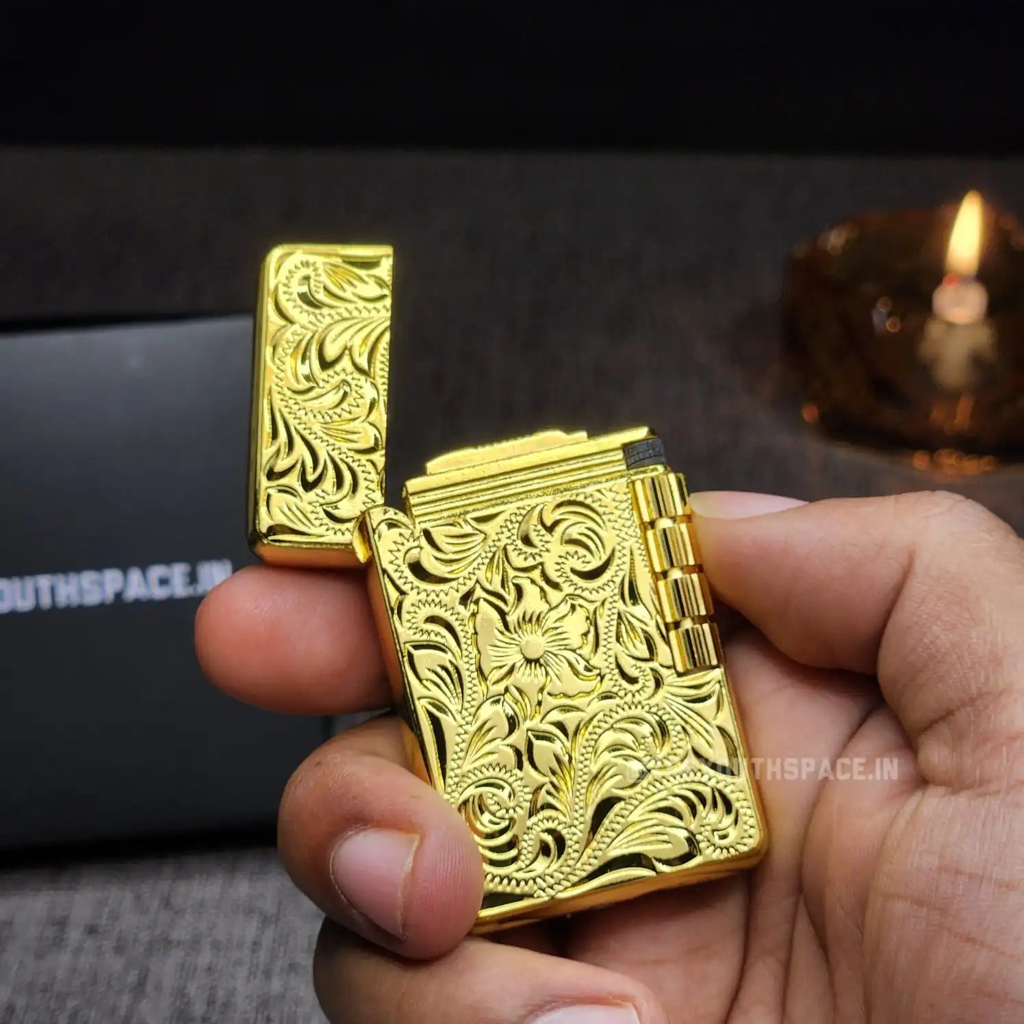 Classic Sleek Flint Wheel Lighter (Metallic) Model 2