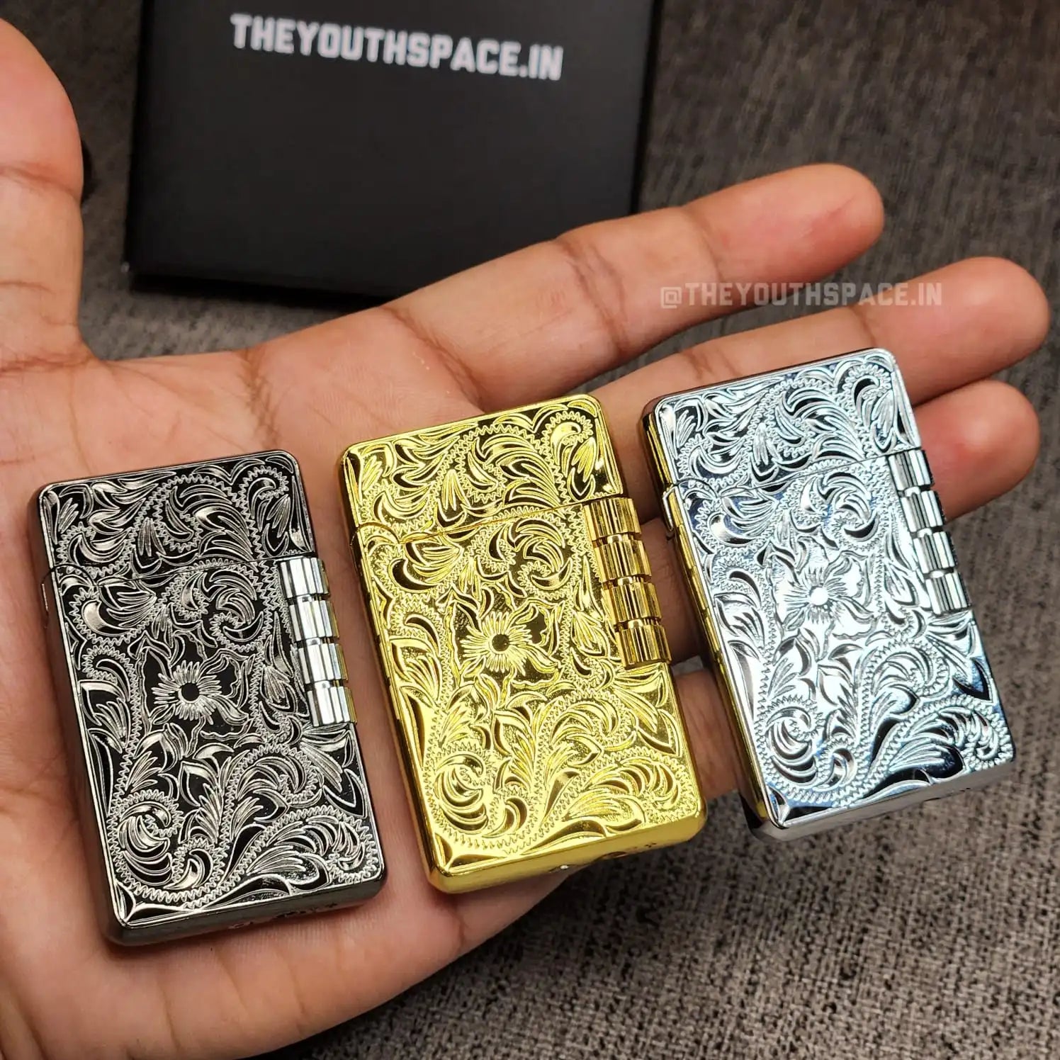 Classic Sleek Flint Wheel Lighter (Metallic) Model 2