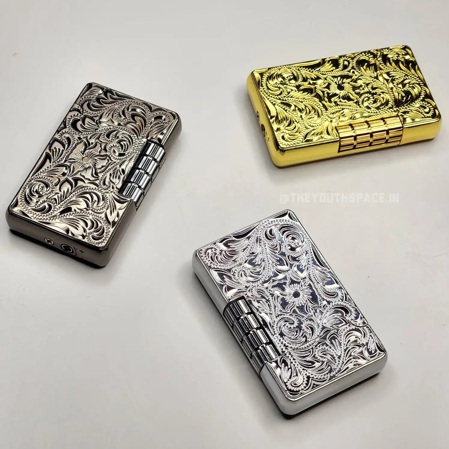 Classic Sleek Flint Wheel Lighter (Metallic) Model 2