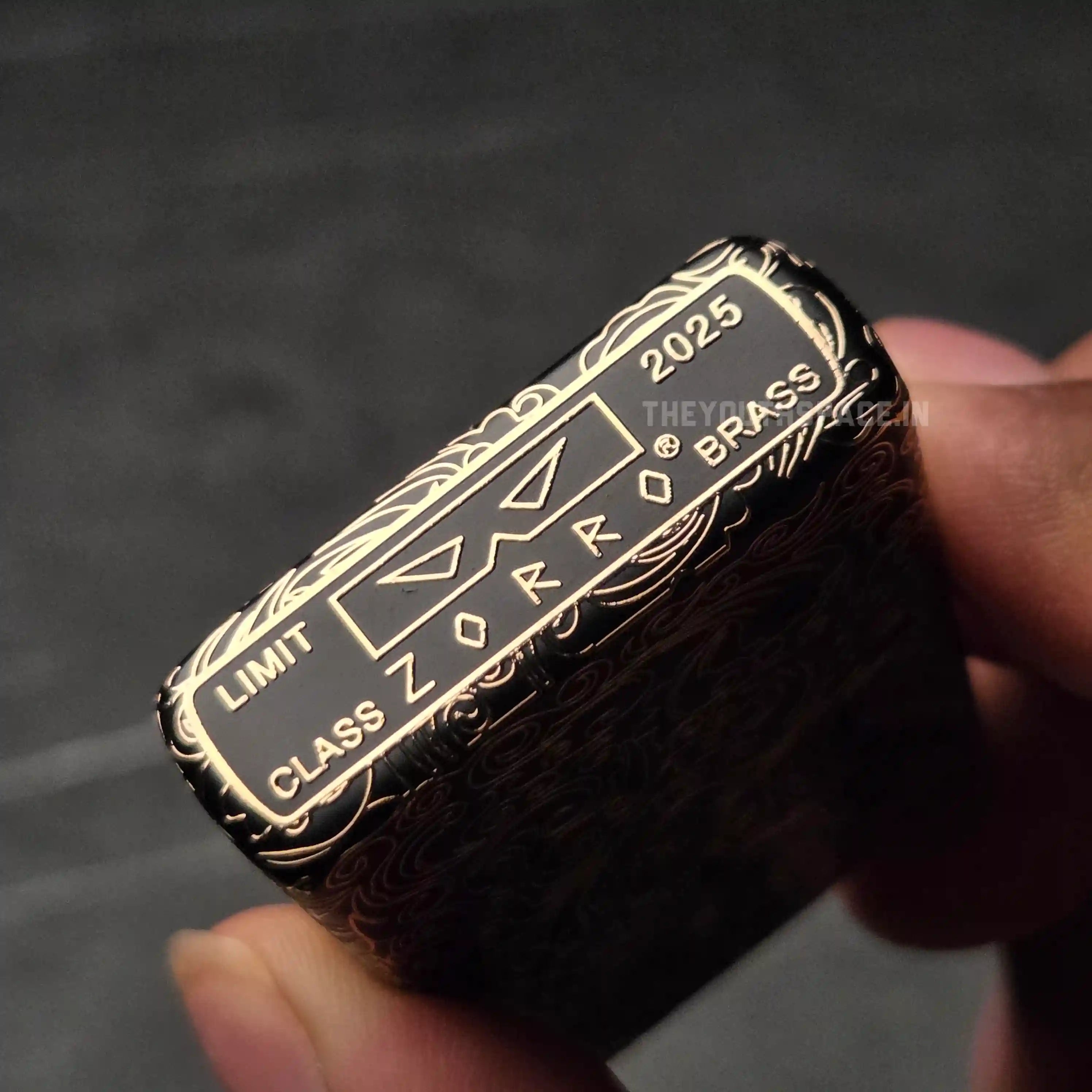 Zorro Limit Class Brass 2nd Generation Gold Detailing Lighter