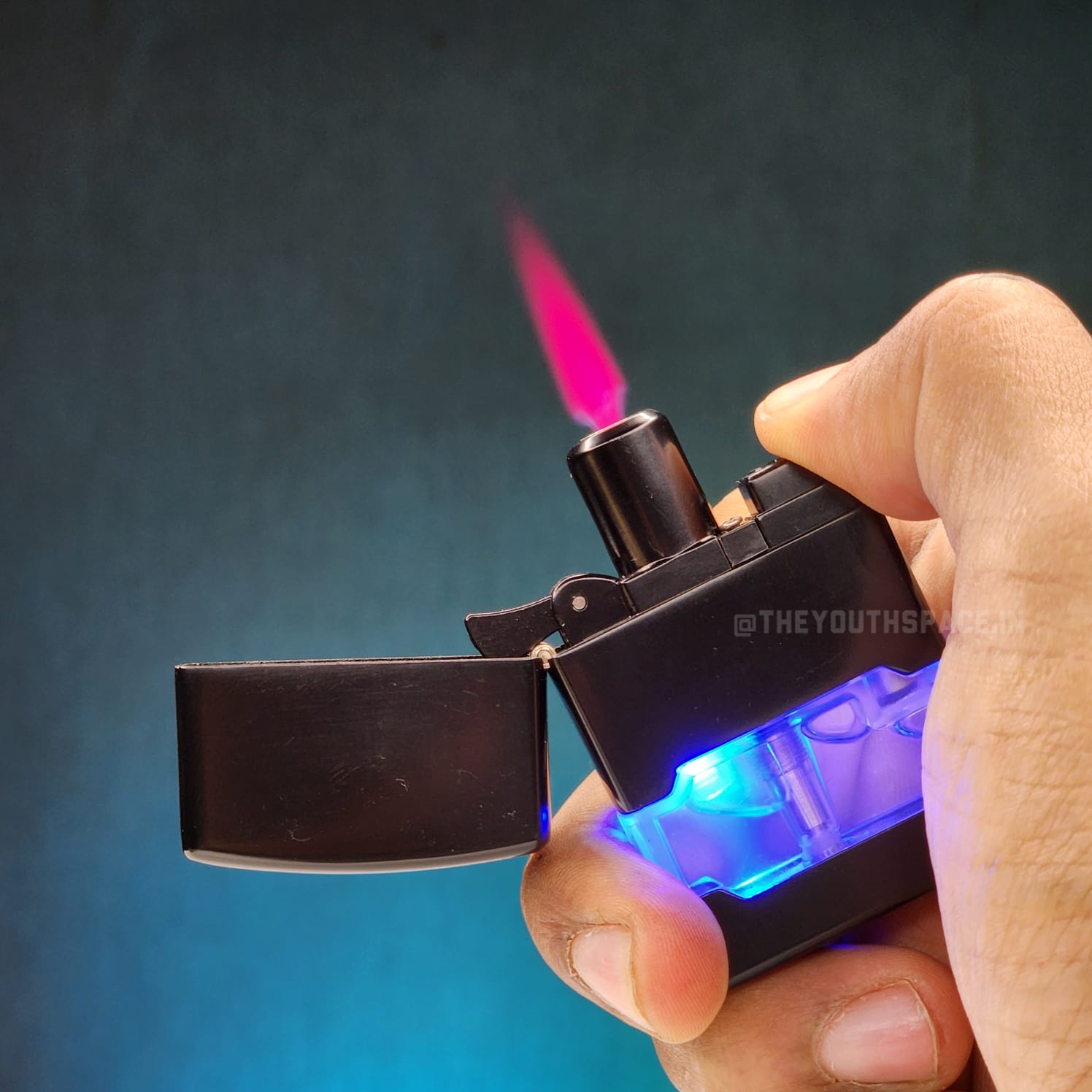 Lumi Tank Red Flame Jet Lighter (Metallic)