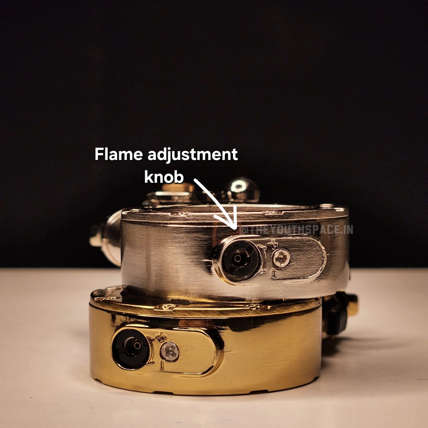 Vintage Style Dual Mode Visible Fuel Tank Lighter (Metallic)