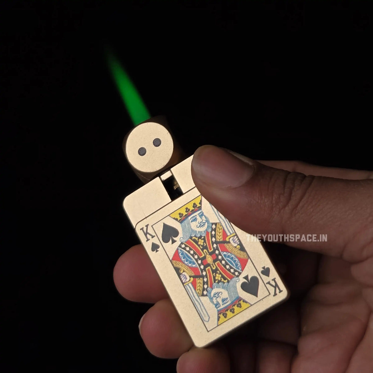 Dice green jet flame spinner lighter