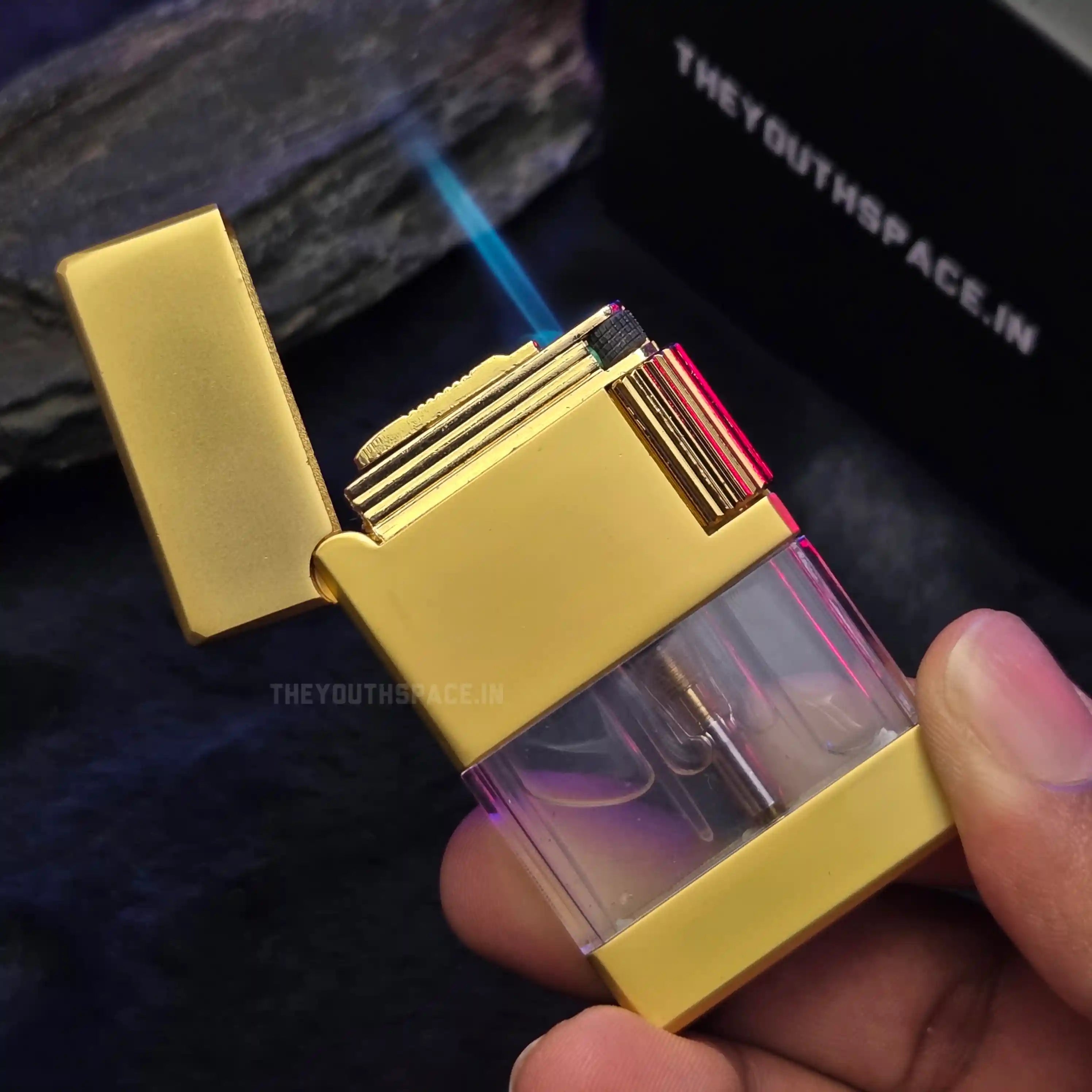 Dual Flame Mode Sleek Lighter (Metallic)