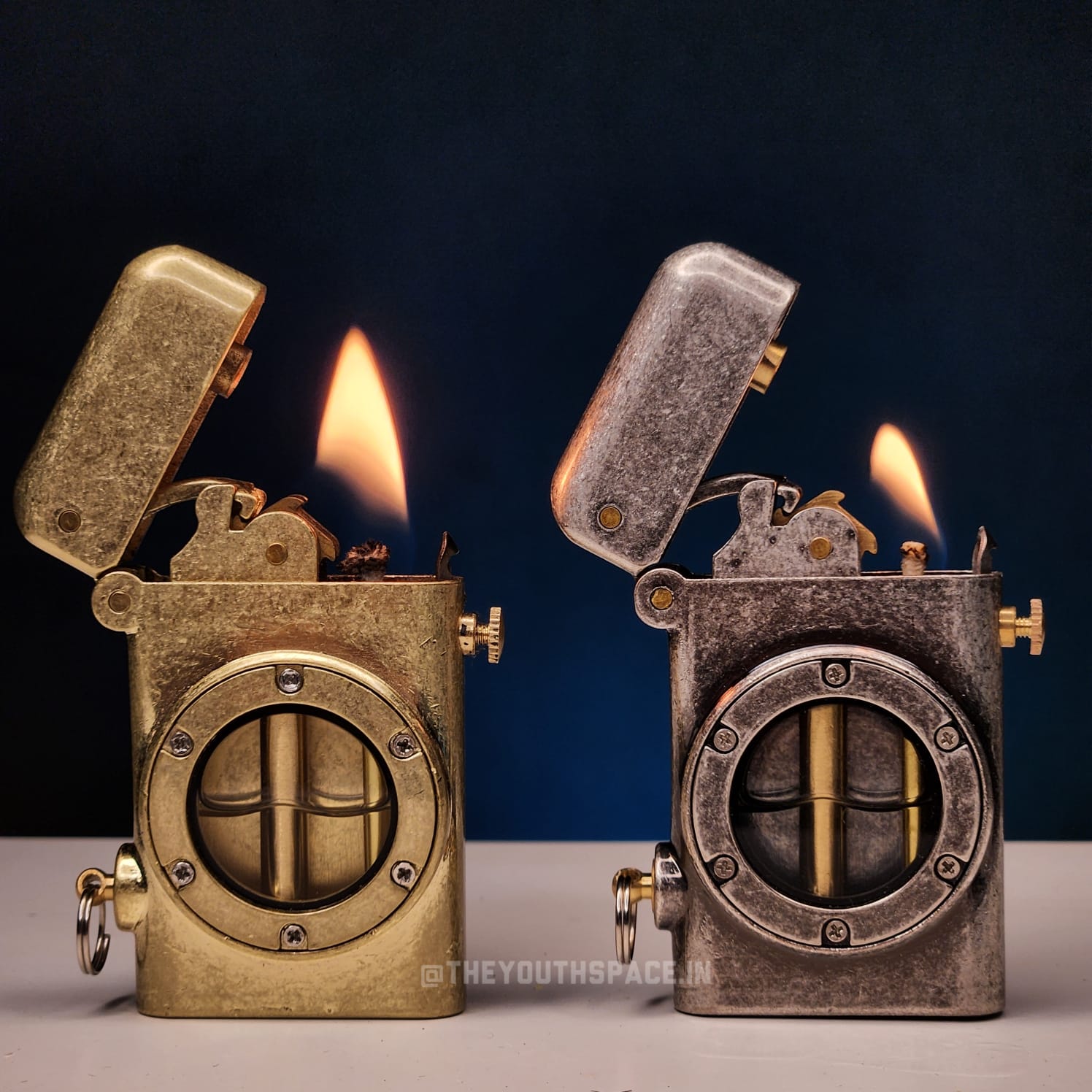 Premium Golden Mechanical Visible Fuel Tank Lighter