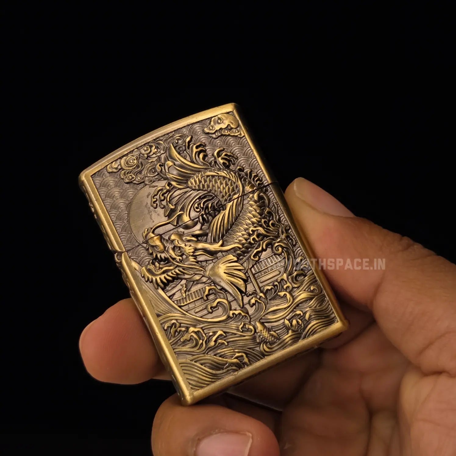 Zorro Ultimate Justice Brass 3D Carved Heavy Armor Drangon and Fish Lighter