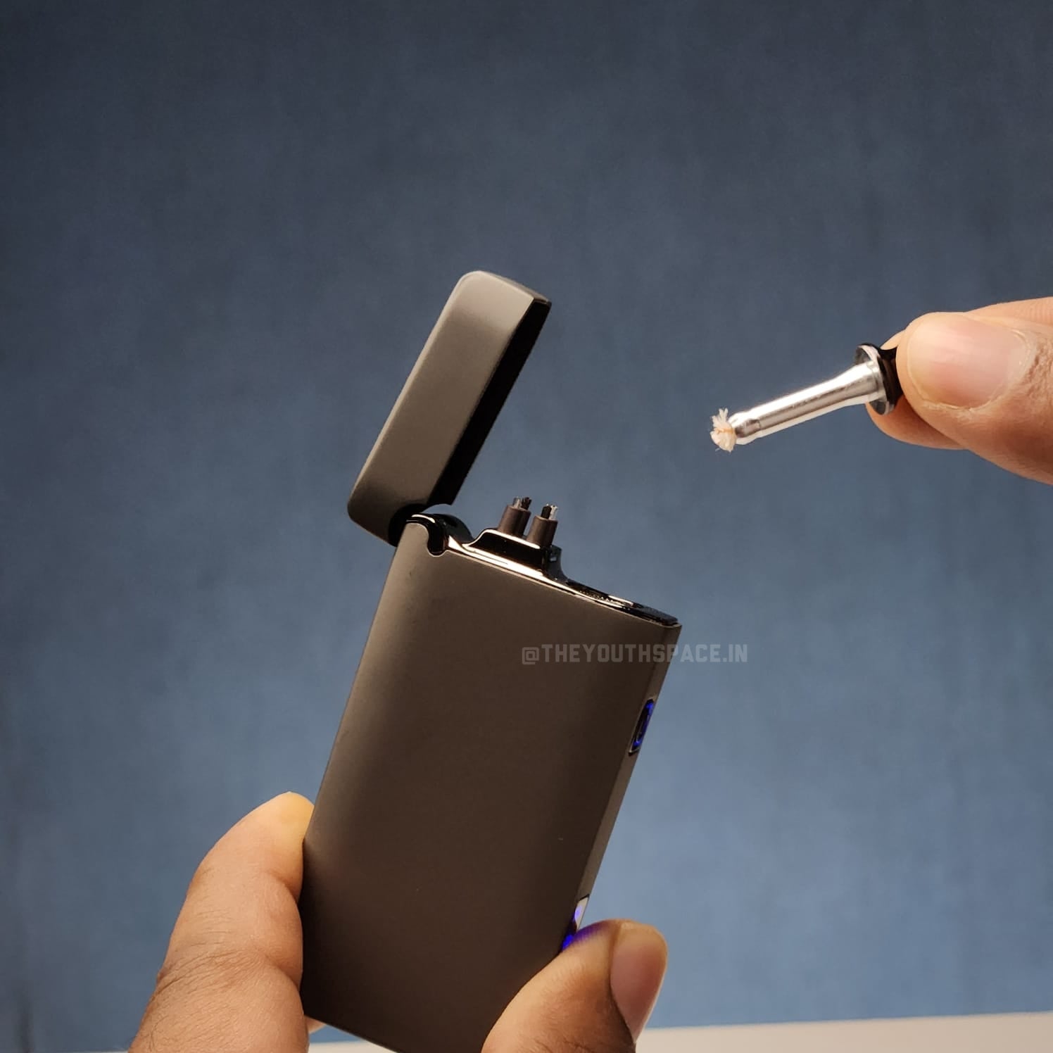 Electric Double Arc Metallic Lighter with Flame stick