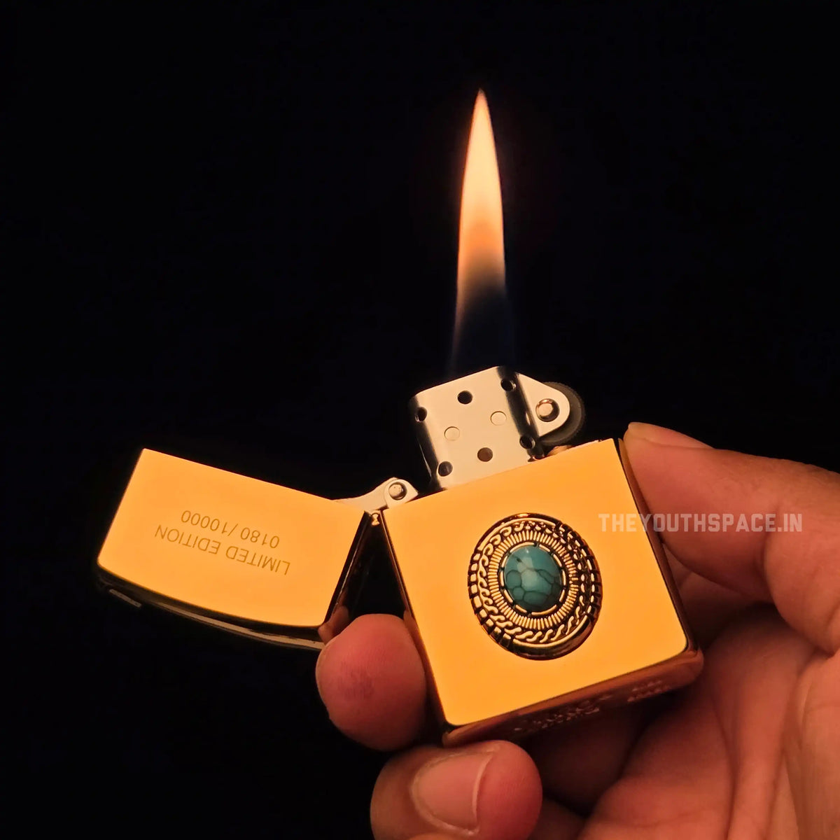 ZORRO ULTIMATE JUSTICE BRASS TURQUOISE LUCKY STONE LIGHTER 24HK