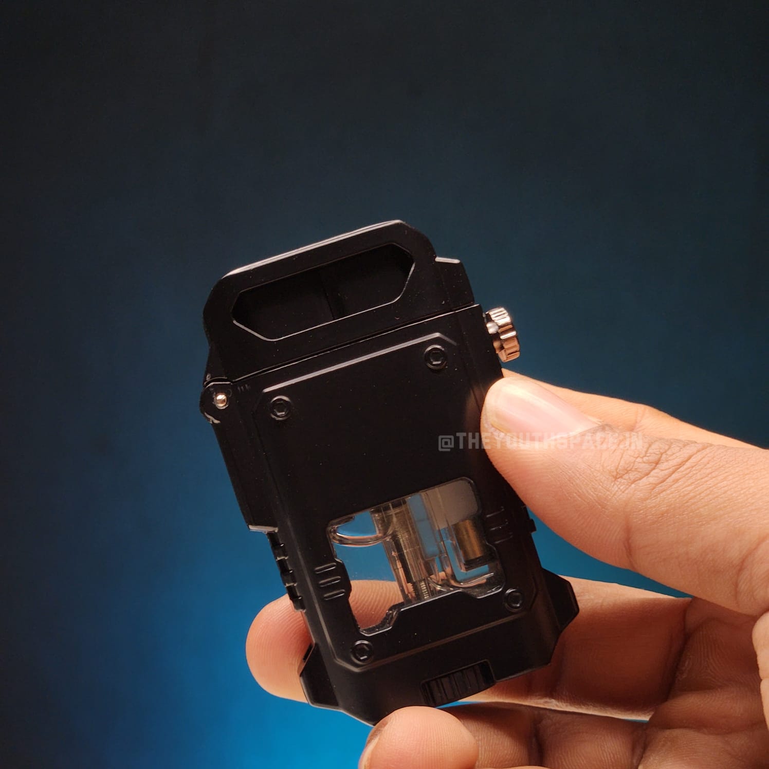 Blue Jet Flame Inflatable Metal Lighter with LED Lights