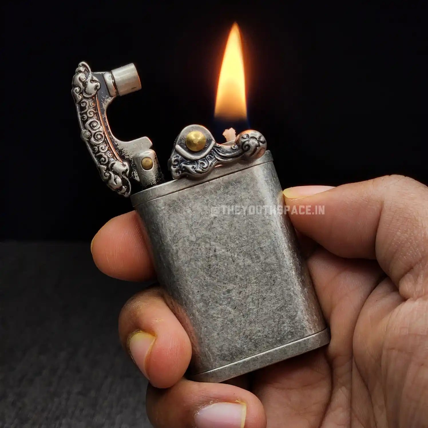 Antique Ornate Rocker Arm Kerosene Lighter