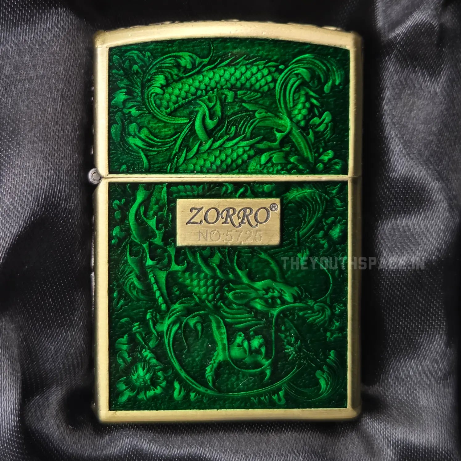 Zorro ZK33 Divine Dragon Series Translucent Green/Blue Metal Windproof Kerosene Lighter