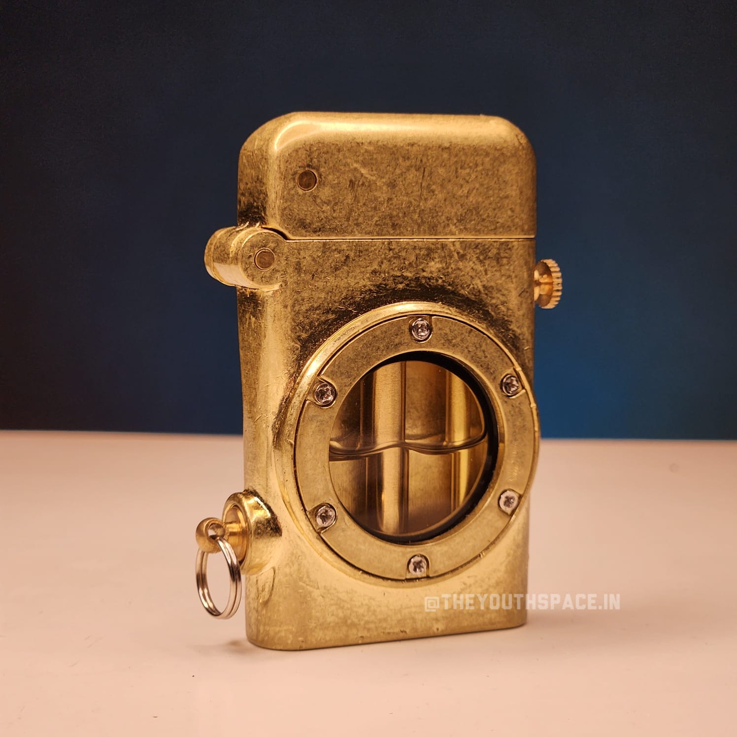 Premium Golden Mechanical Visible Fuel Tank Lighter