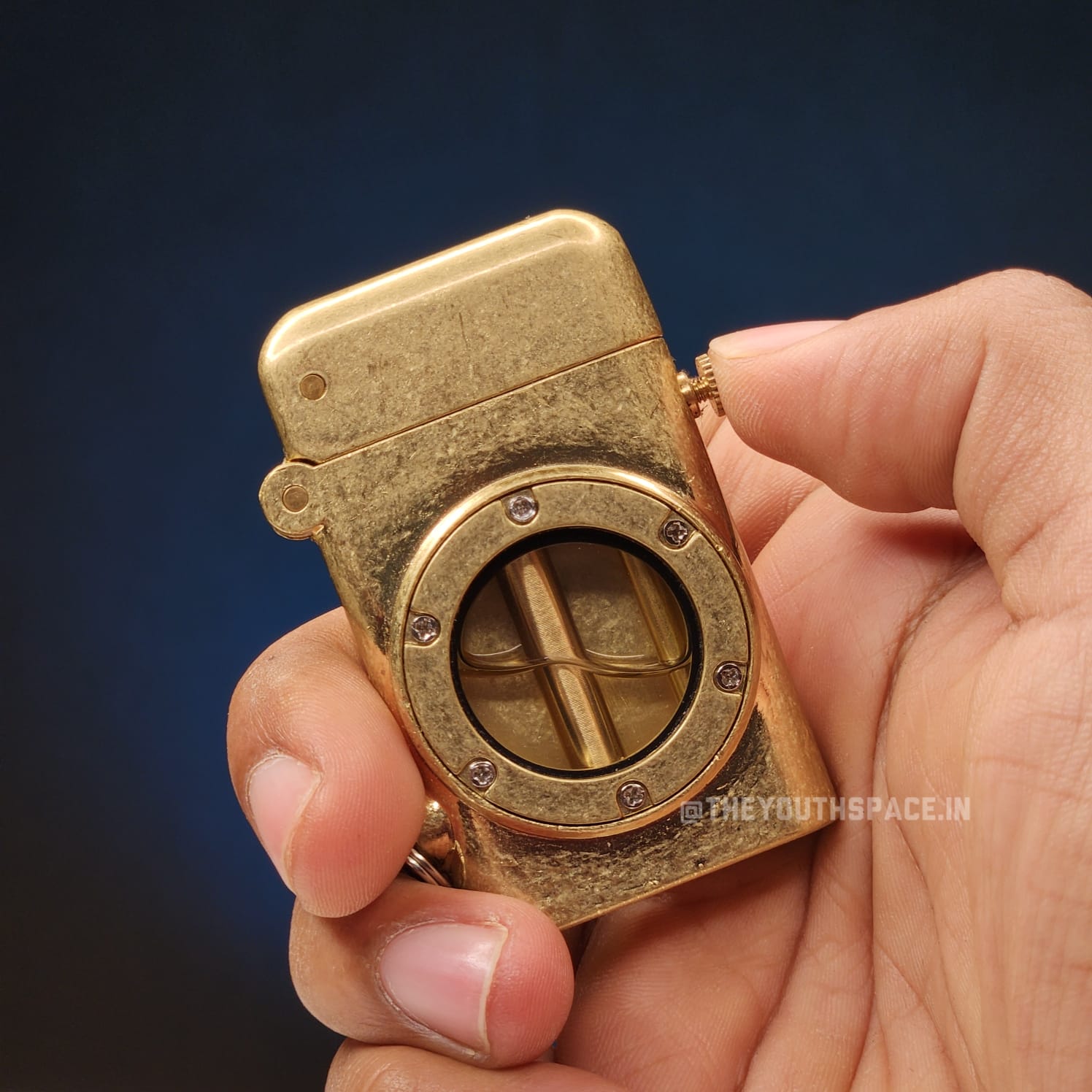 Premium Golden Mechanical Visible Fuel Tank Lighter