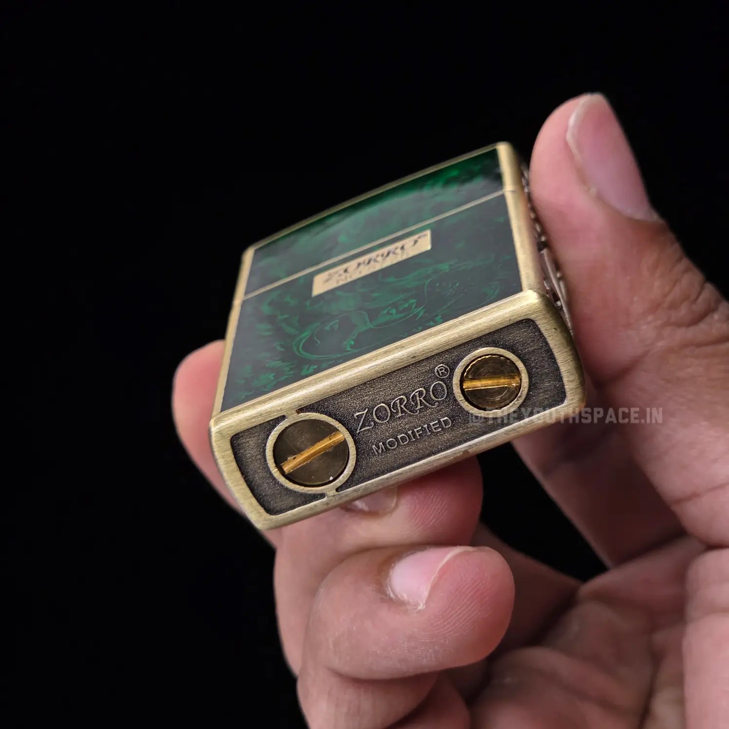 Zorro ZK33 Divine Dragon Series Translucent Green/Blue Metal Windproof Kerosene Lighter