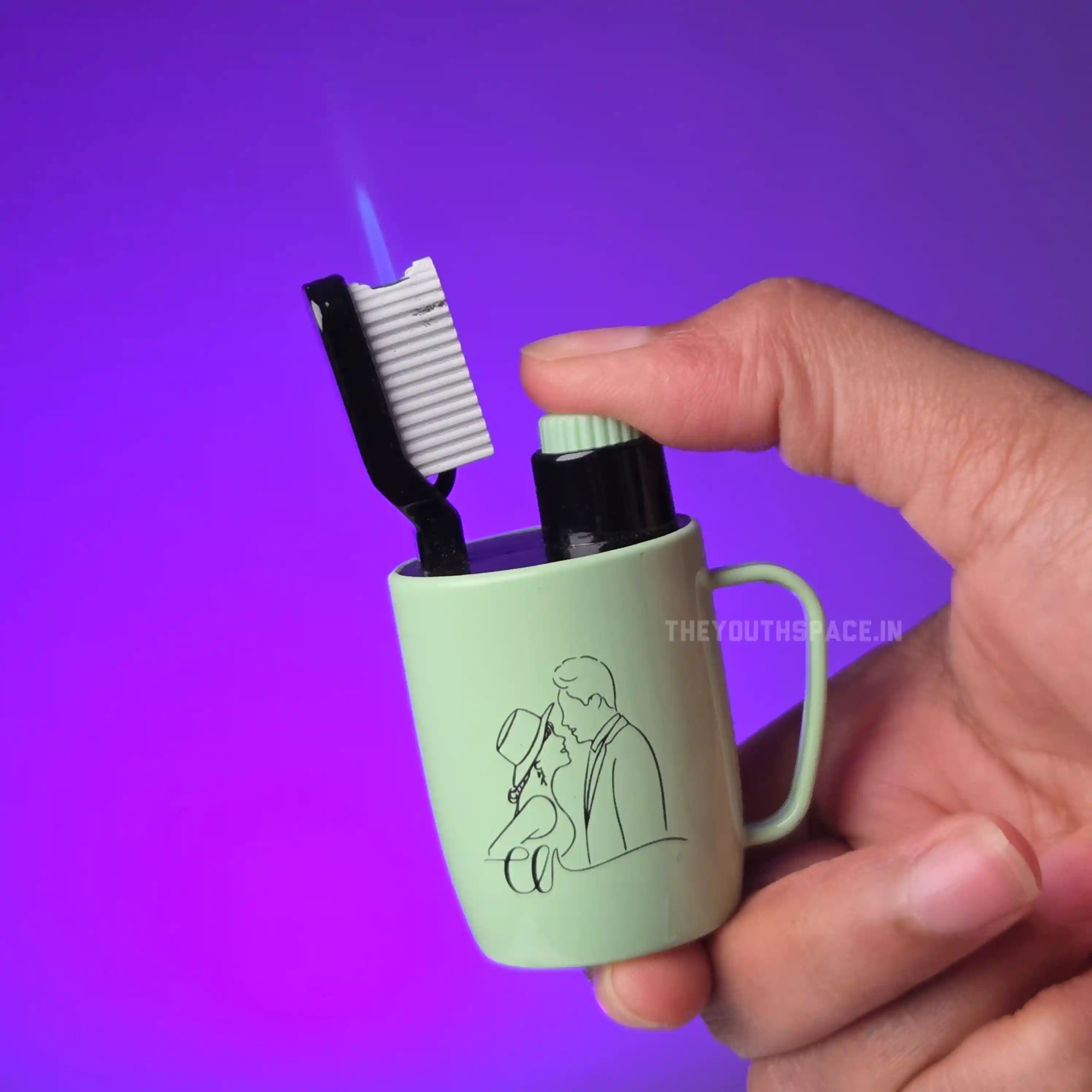 Tooth Brush Holder Fancy Jet Lighter