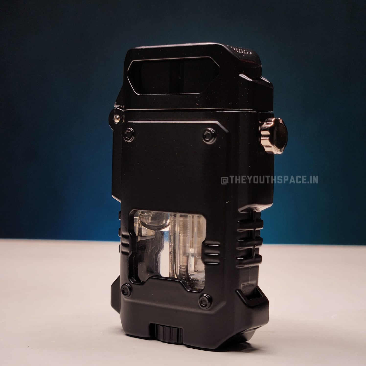 Blue Jet Flame Inflatable Metal Lighter with LED Lights