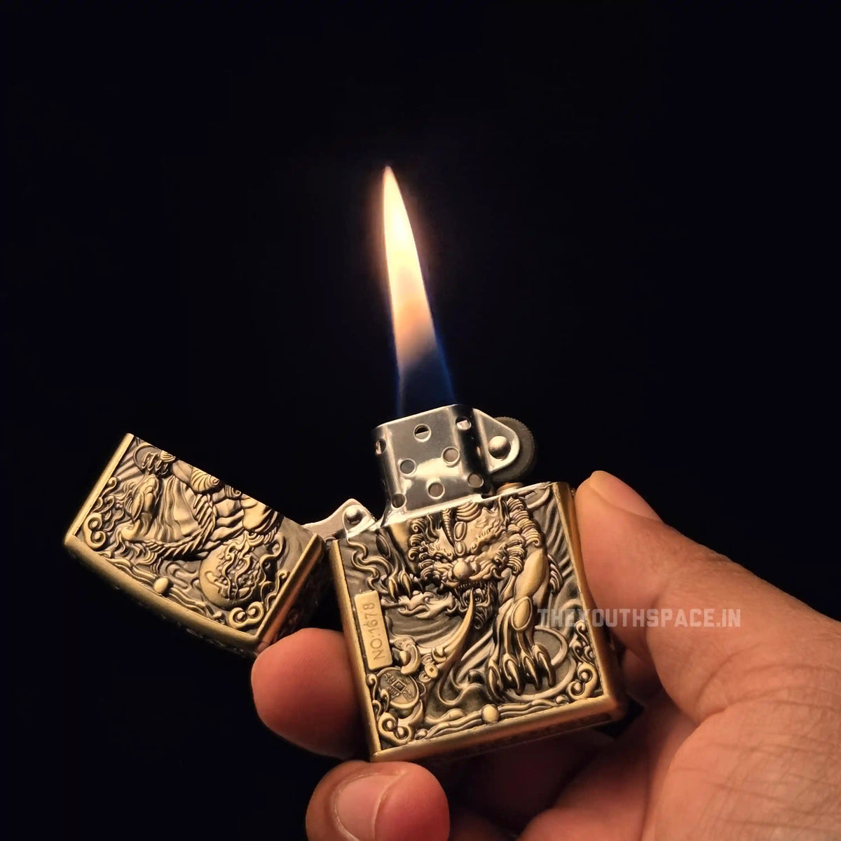 Zorro Ultimate Justice Brass 3D Carved Heavy Armor Mythical Guardian Creature Lighter