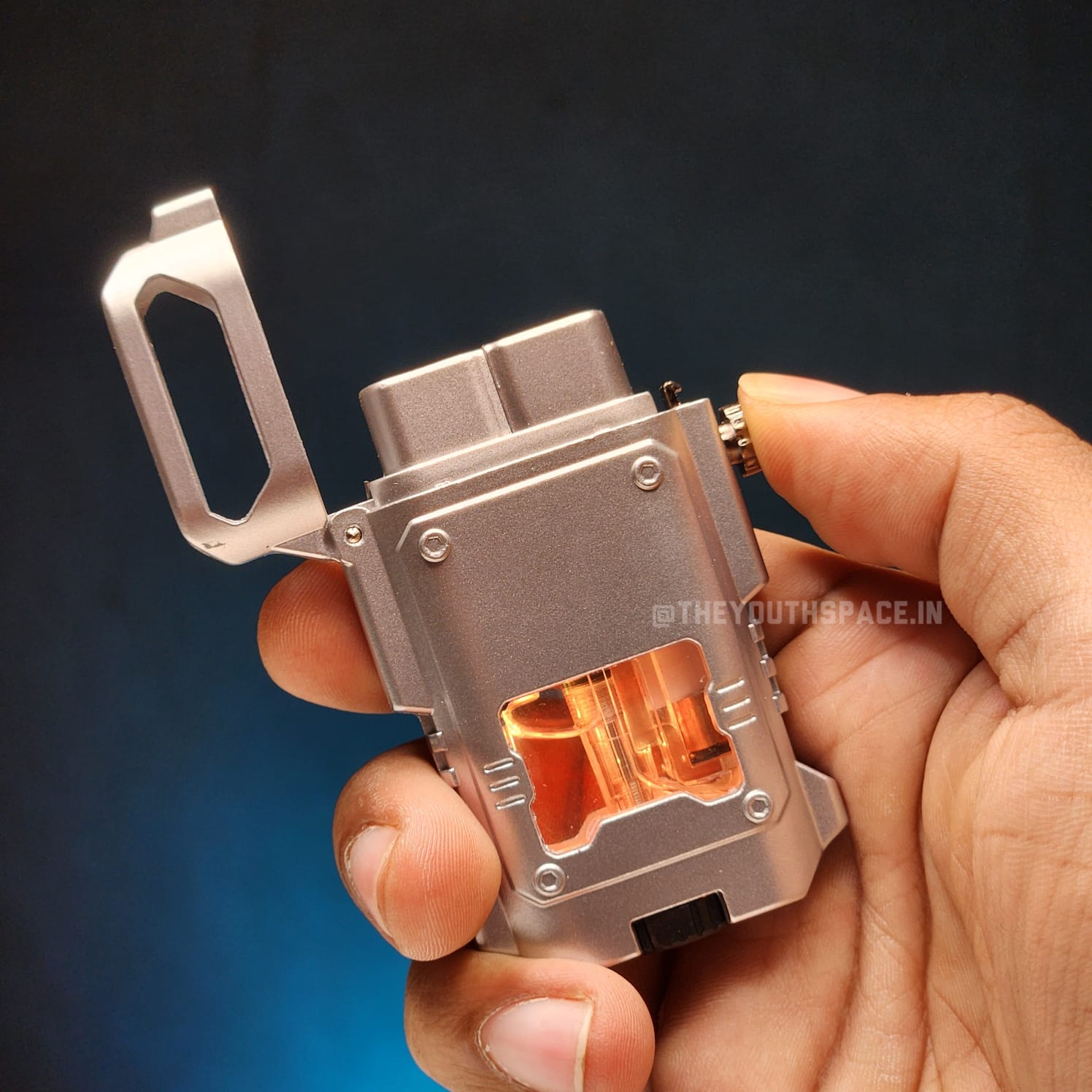 Blue Jet Flame Inflatable Metal Lighter with LED Lights