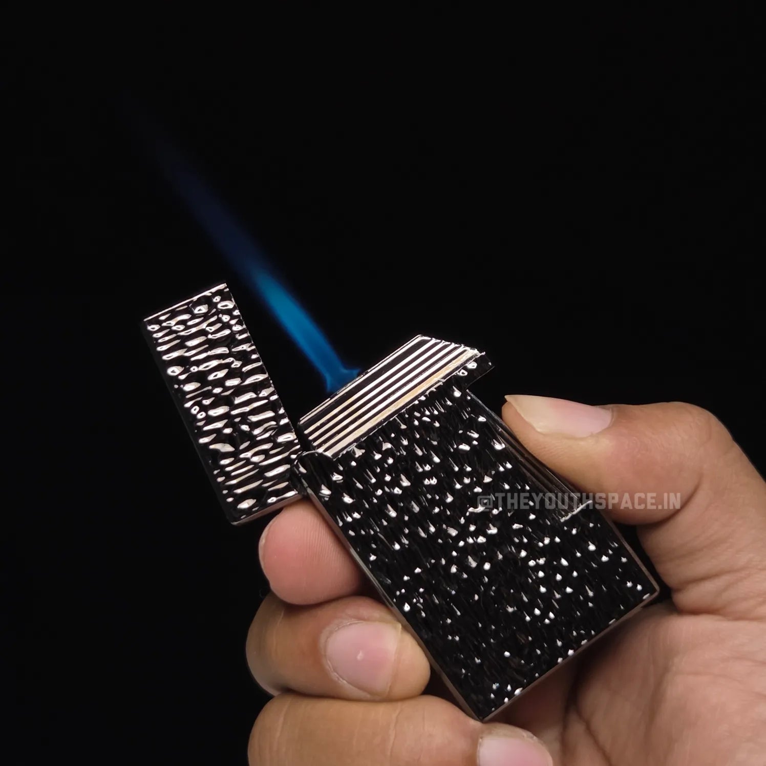 Classic Leather Pattern Side Press Lighter
