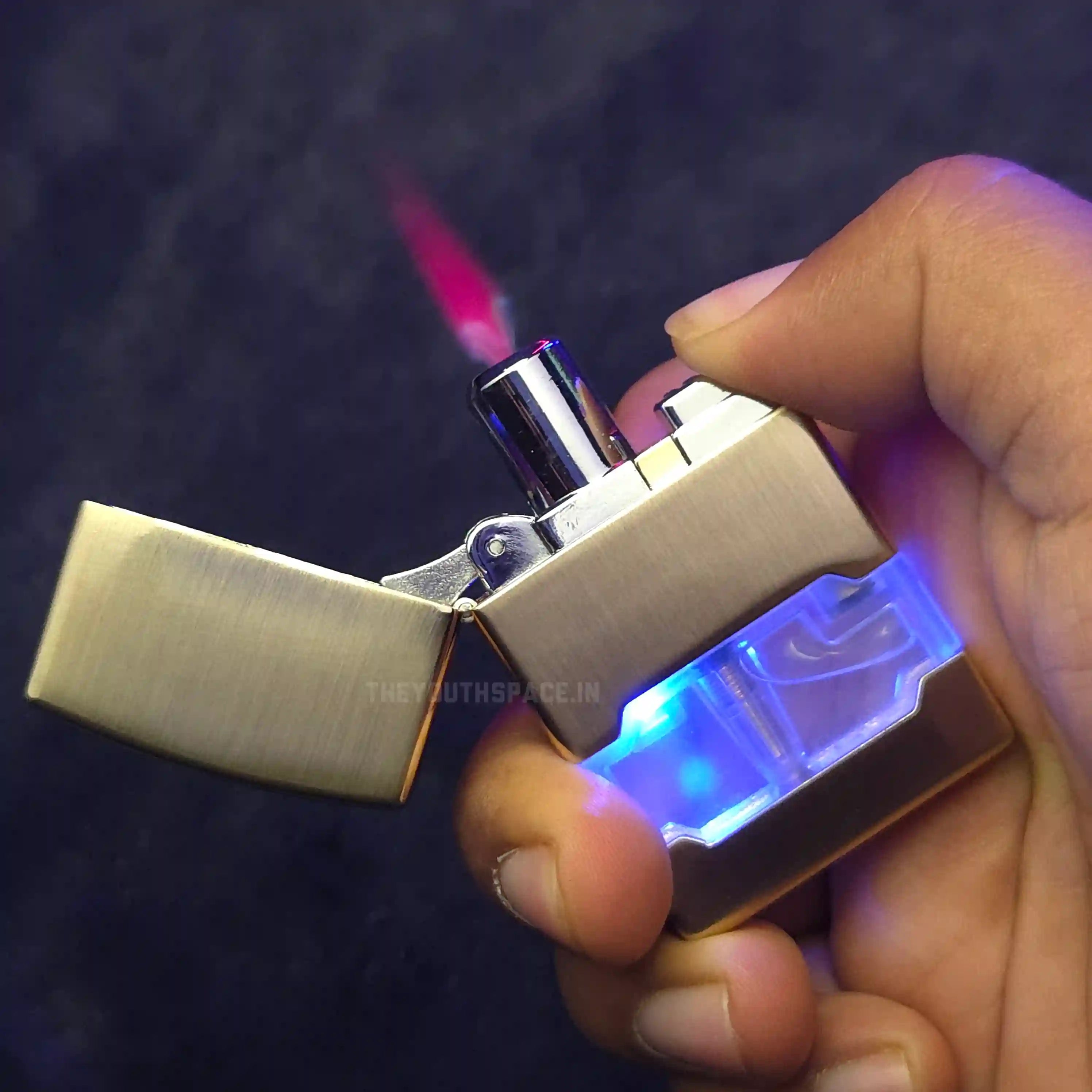 Lumi Tank Red Flame Jet Lighter (Metallic)