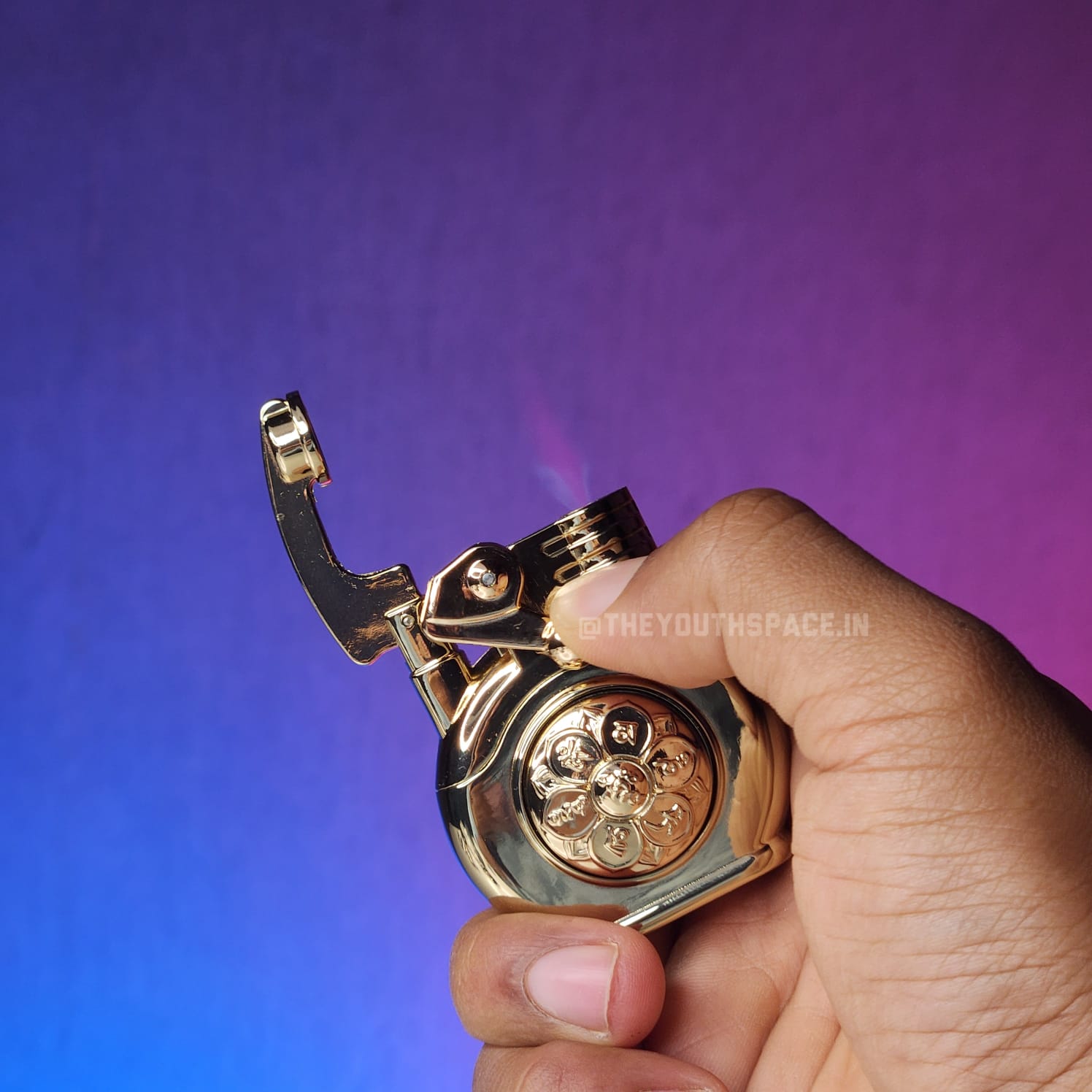 Red Jet Flame Spinner Ignition Lighter (Metallic)