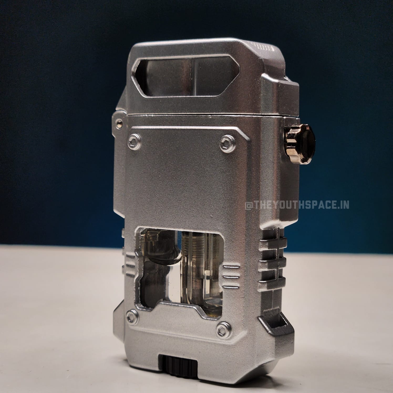 Blue Jet Flame Inflatable Metal Lighter with LED Lights