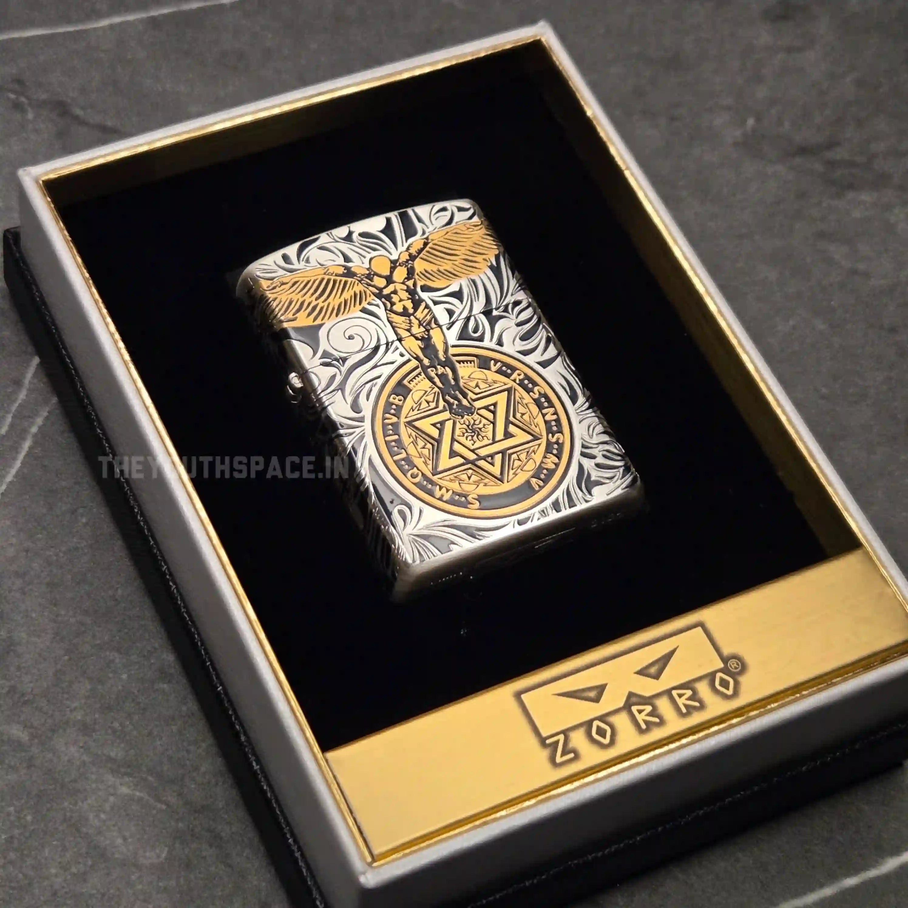 Zorro Ultimate Justice Guardian Angel Armor Lighter - Deep Relief Silver & Gold Edition
