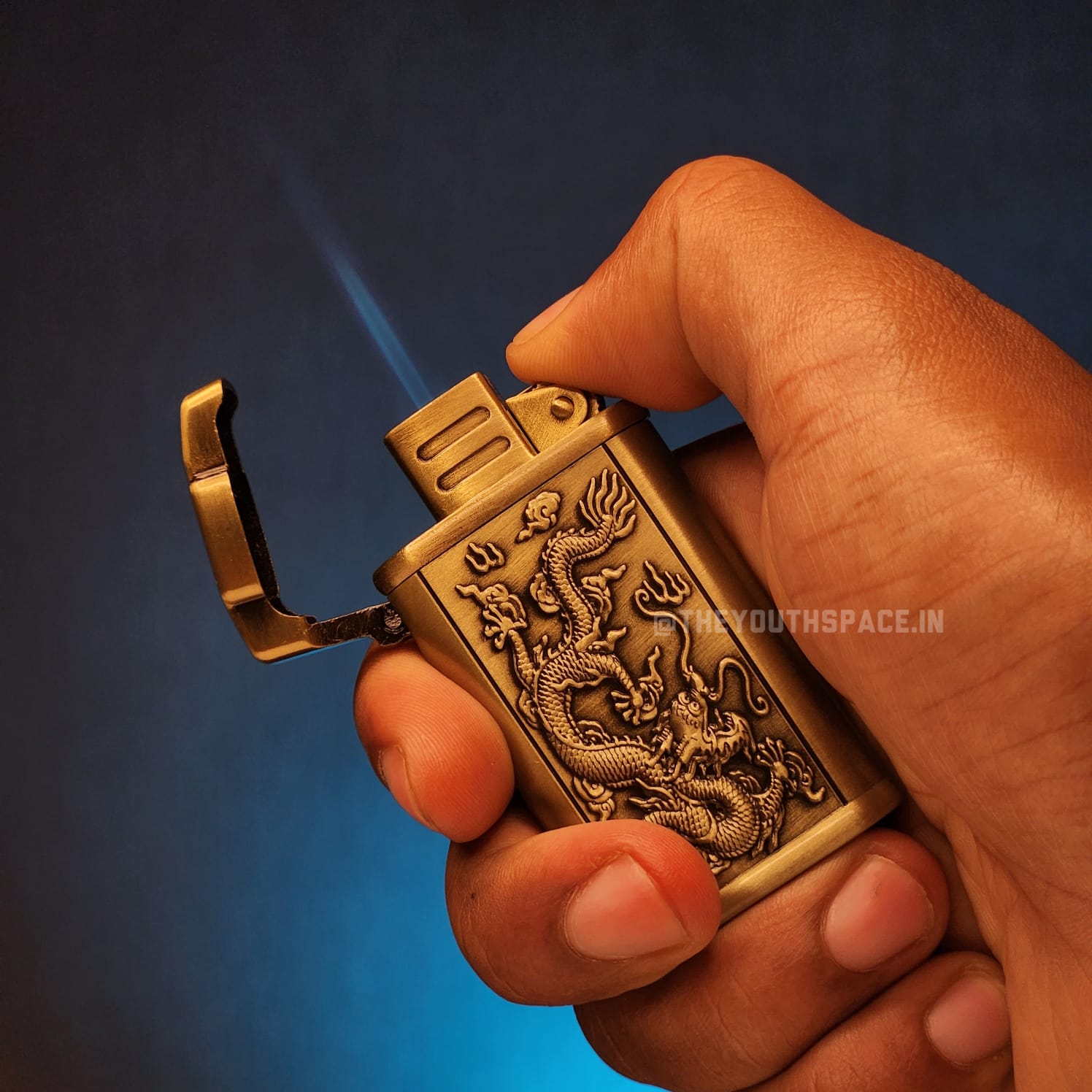 Golden Dragon Vintage Style Lighter (Metallic)