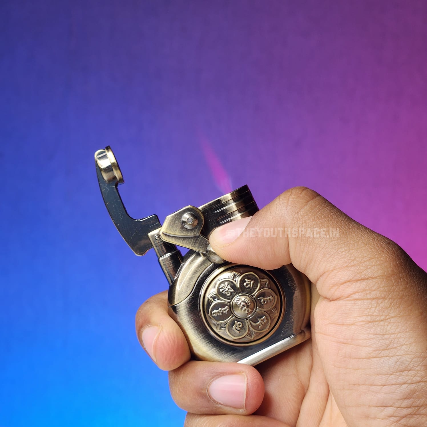 Red Jet Flame Spinner Ignition Lighter (Metallic)