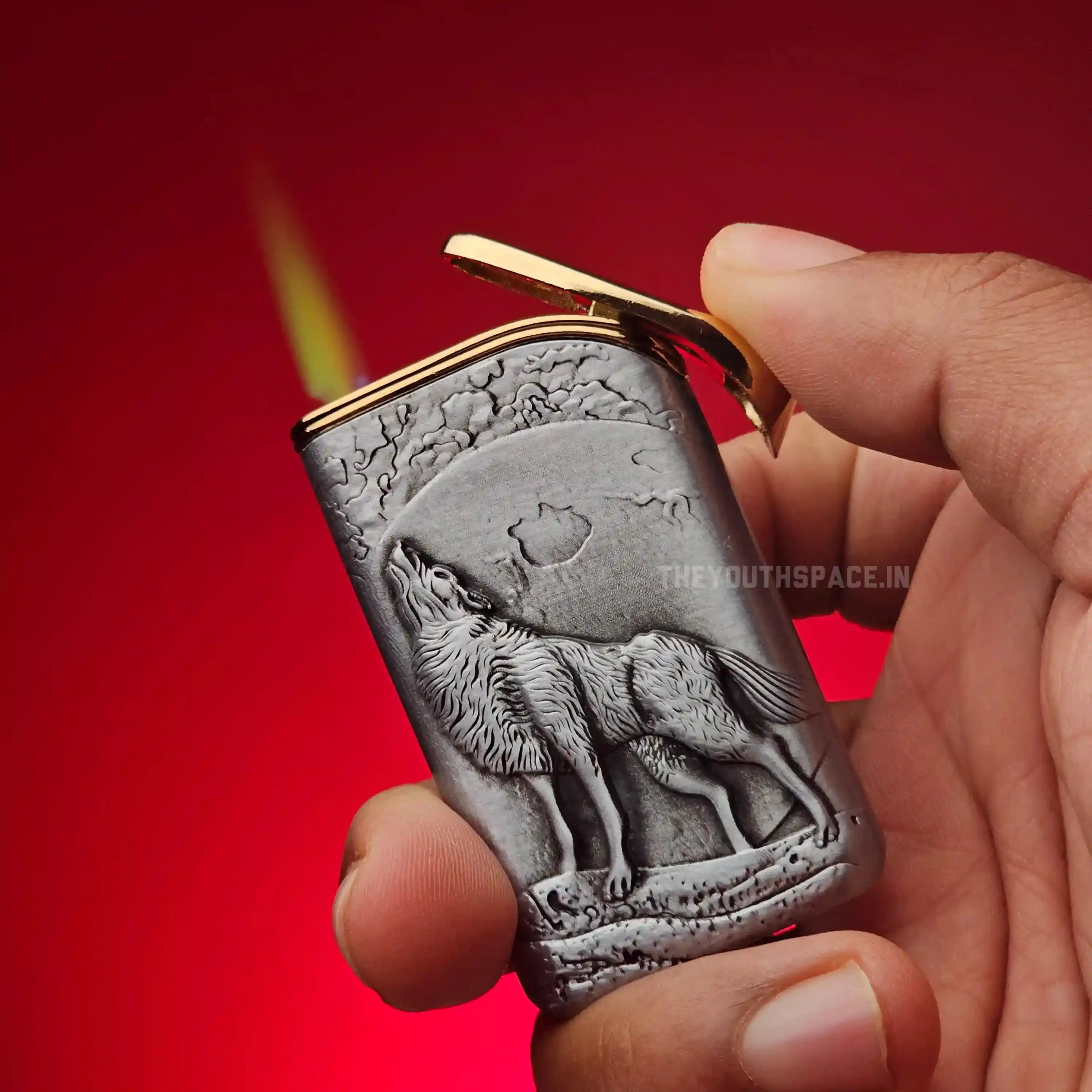 Howling Wolf Antique Lighter