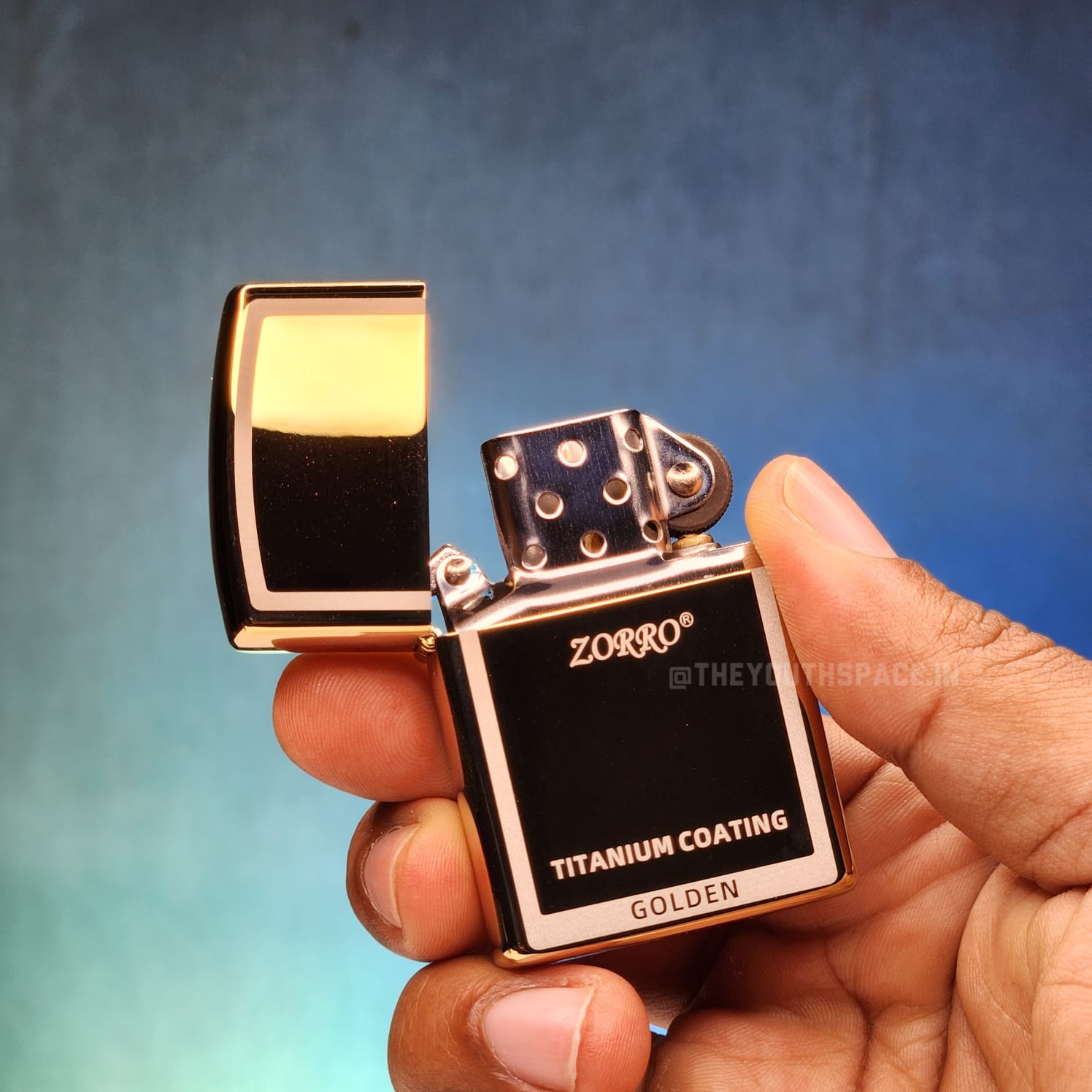 ZORRO ULTIMATE JUSTICE BRASS GOLD COLOR WITH TITANIUM COATING LIGHTER 23HKfds