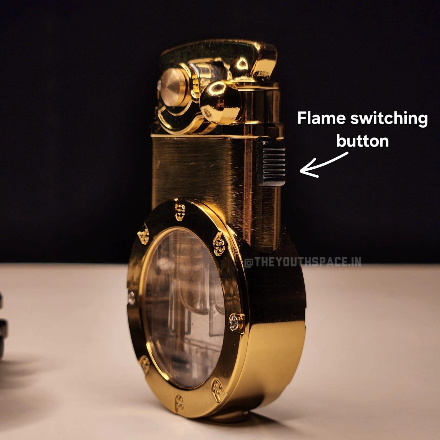 Vintage Style Dual Mode Visible Fuel Tank Lighter (Metallic)