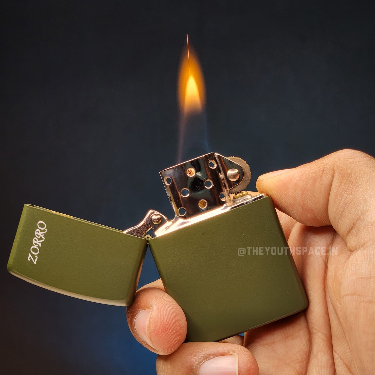 ZORRO ULTIMATE JUSTICE BRASS METALLIC OLIVE GREEN COLOR LIGHTER 22HK